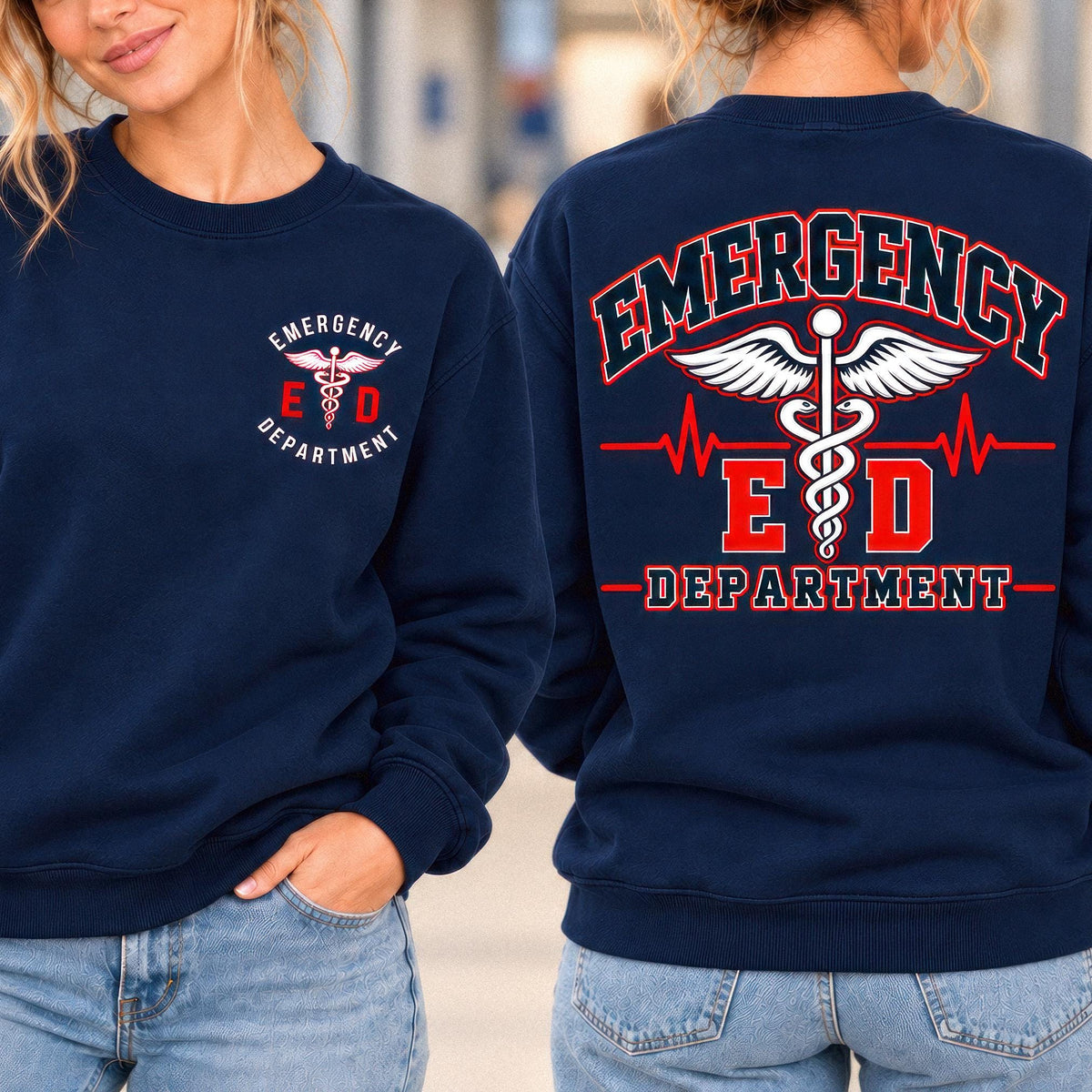 Emergency Department Sweatshirt, ER Nurse Crewneck, Vintage Medical Graphic, Healthcare Worker Gift