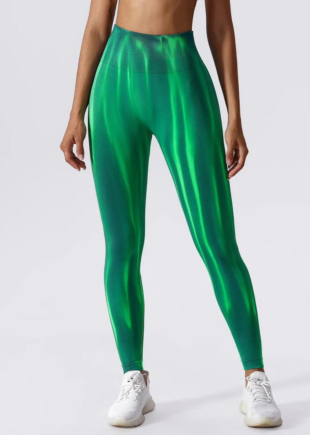 YGLEO Tie Dye Flame Seamless High Waist Leggings