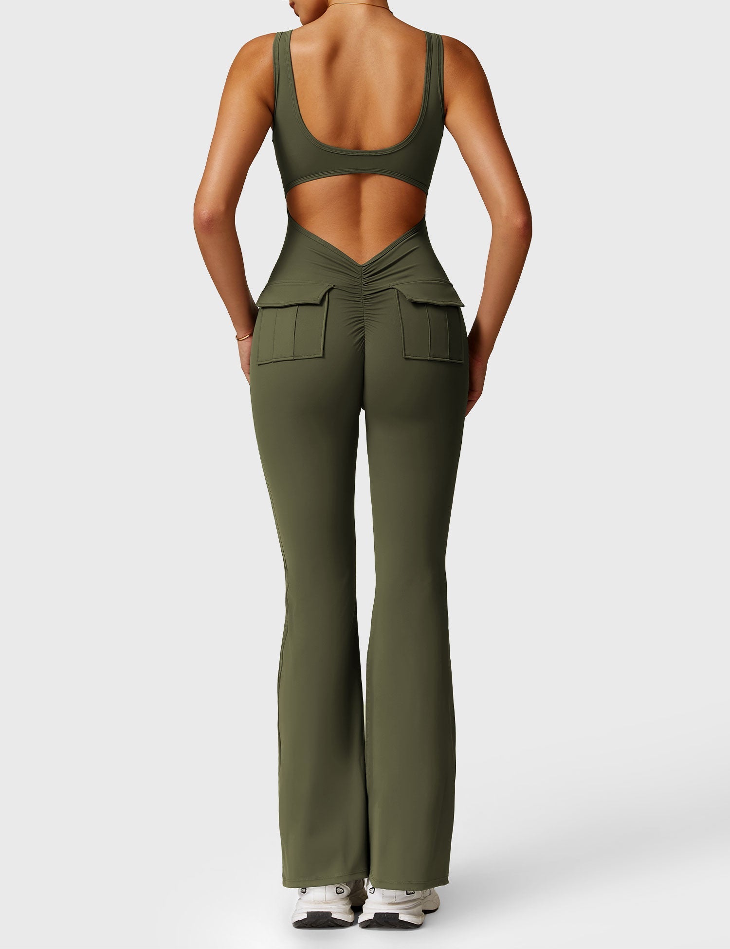 YGLEO Lizvette V-Back Jumpsuit with Pockets