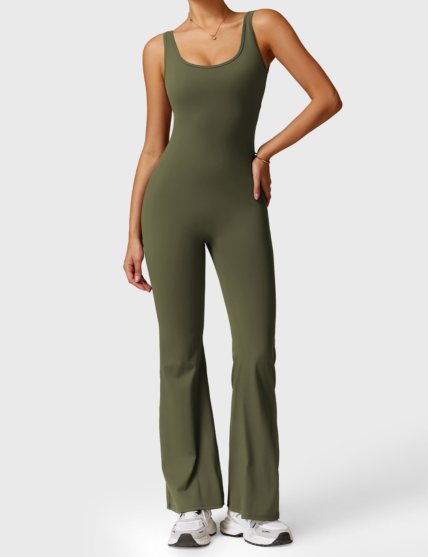 YGLEO Lizvette V-Back Jumpsuit with Pockets