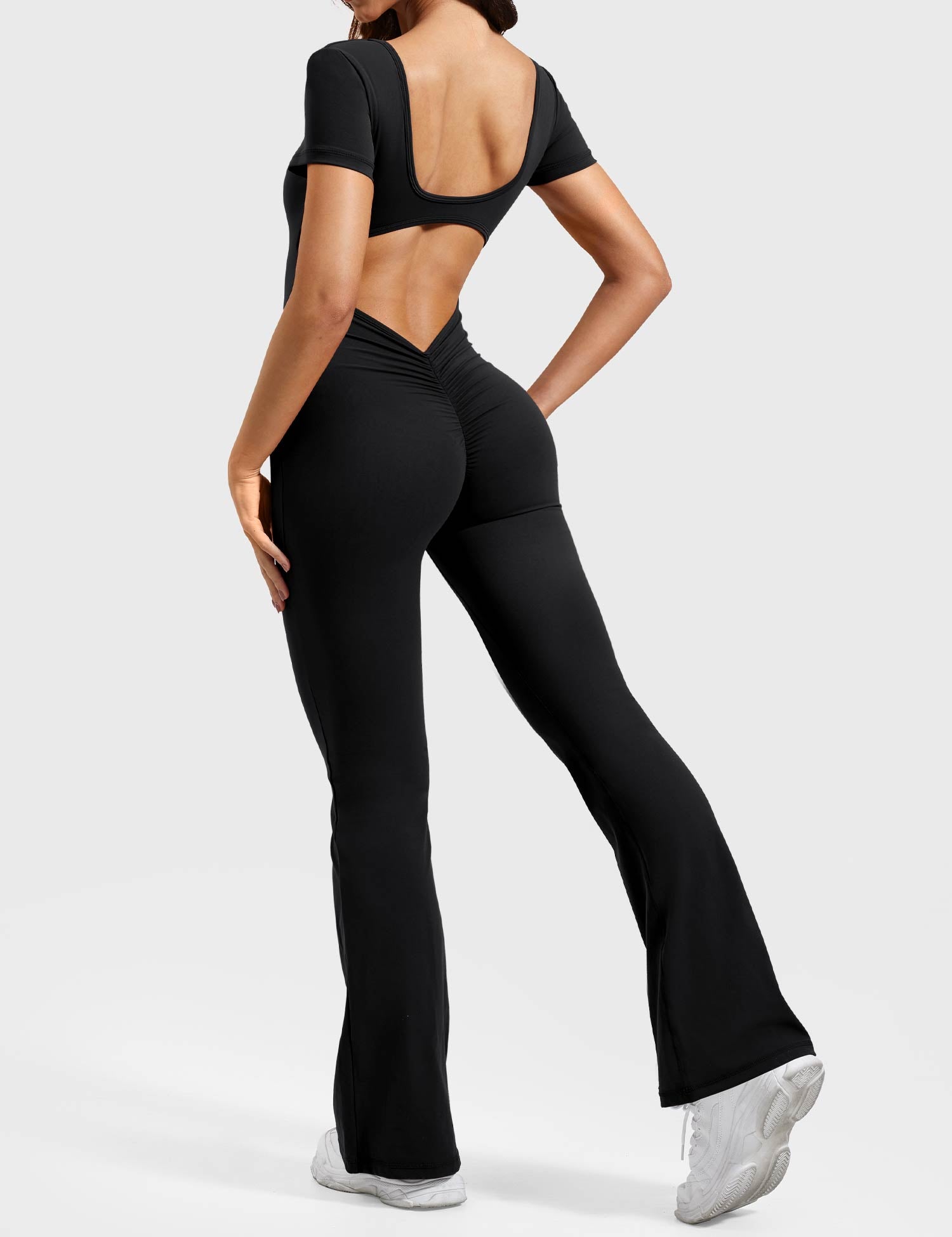 YGLEO Lizvette Short Sleeves Flared Jumpsuit