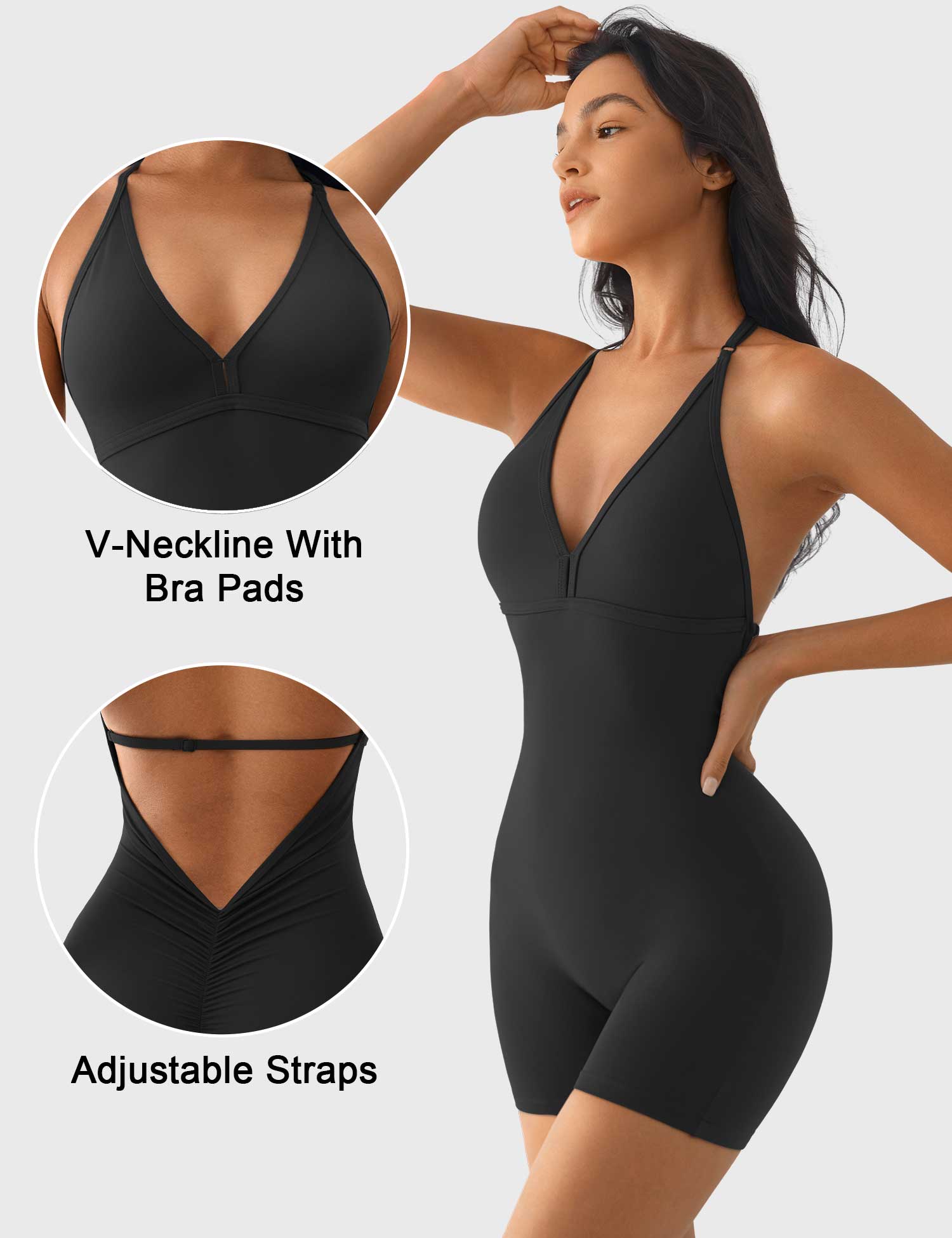 YGLEO Taylor V Neck Backless Romper