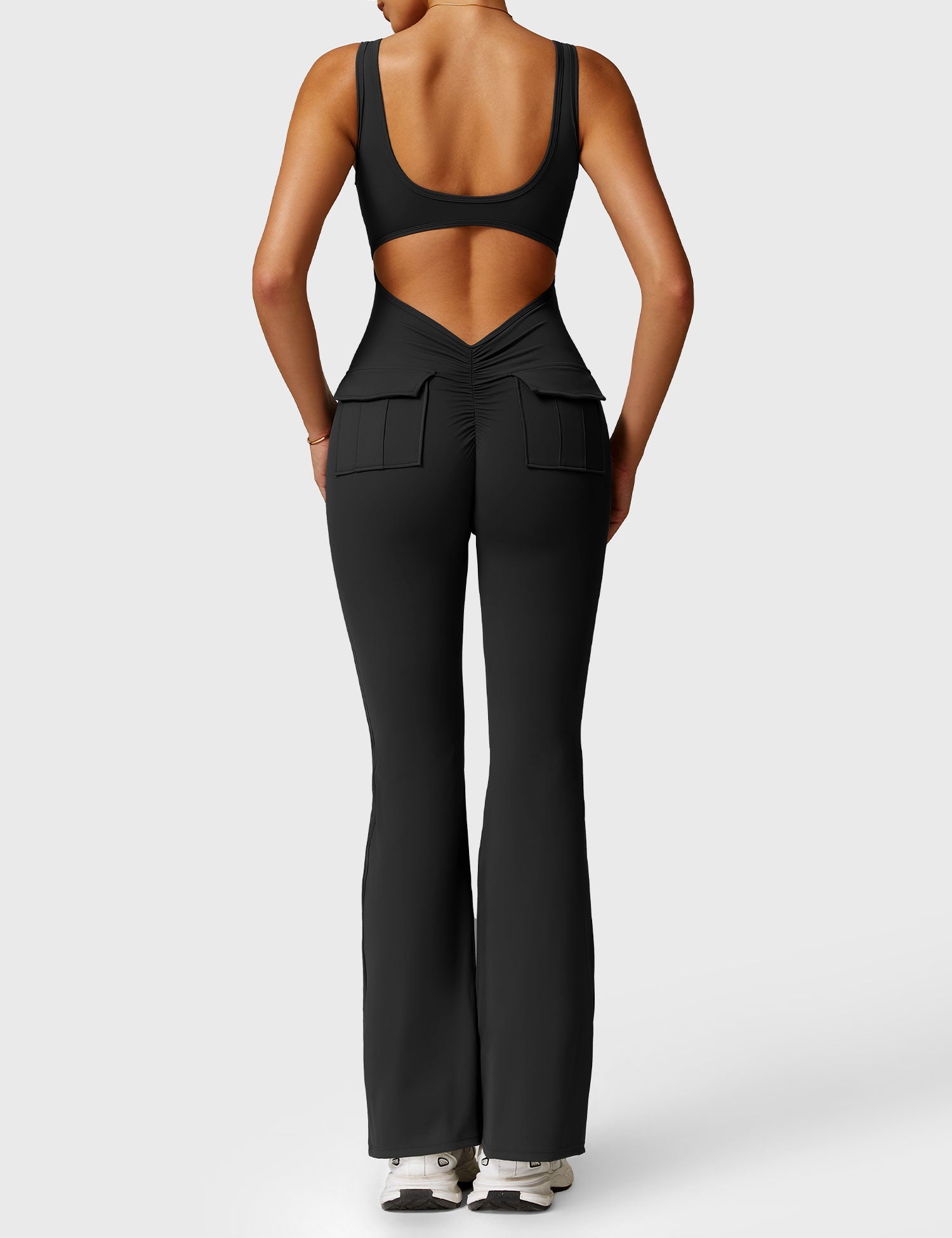 YGLEO Lizvette V-Back Jumpsuit with Pockets