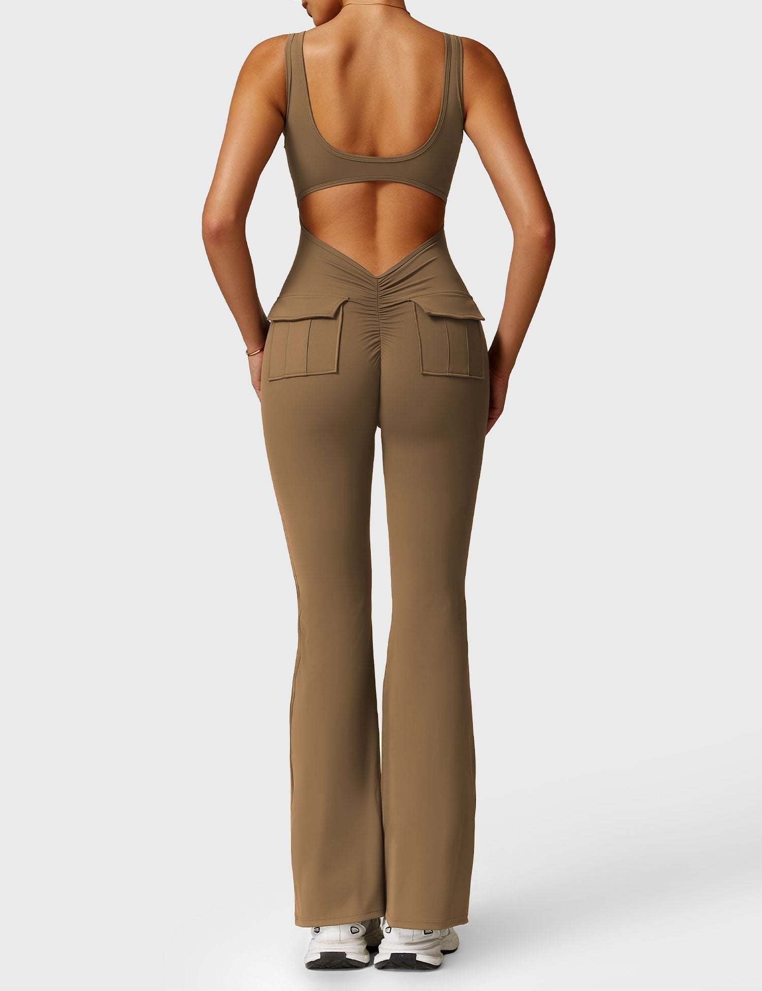 YGLEO Lizvette V-Back Jumpsuit with Pockets