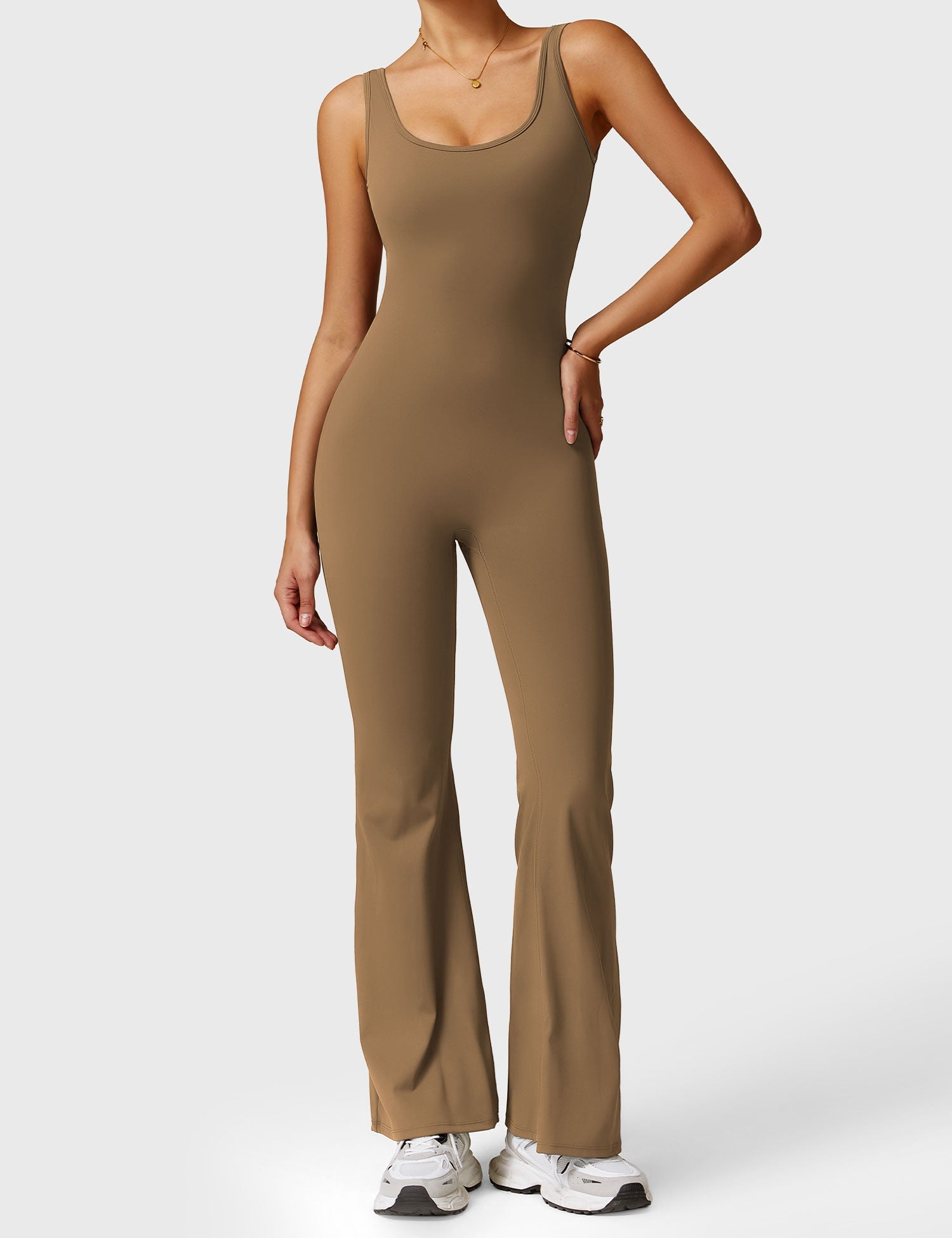 YGLEO Lizvette V-Back Jumpsuit with Pockets