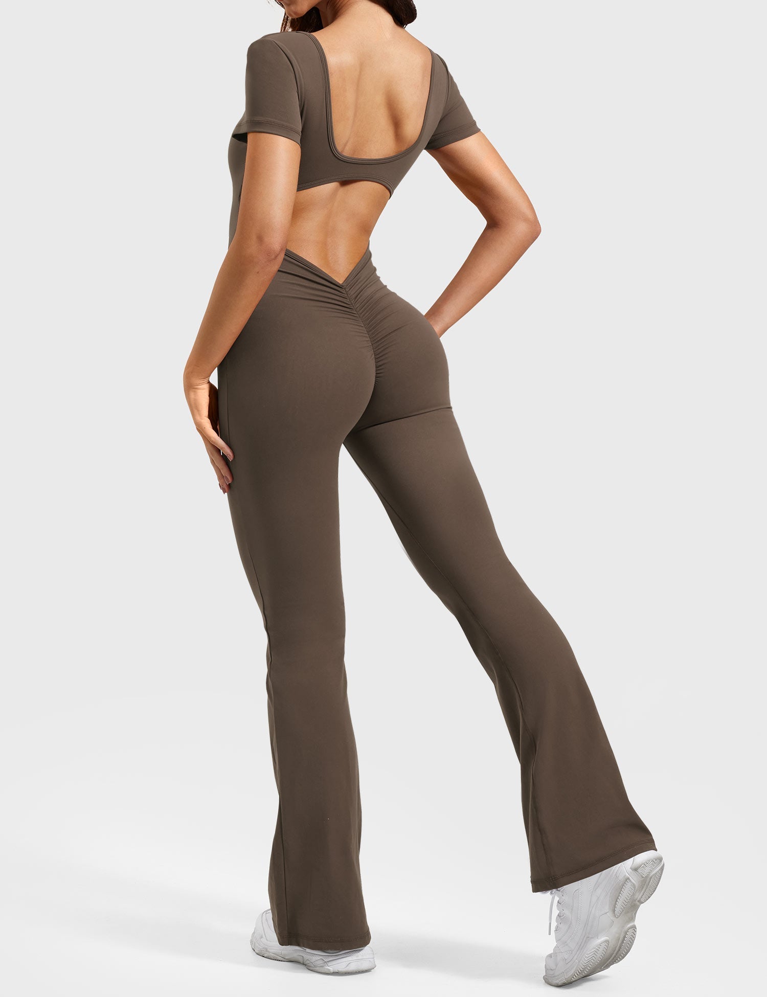 YGLEO Lizvette Short Sleeves Flared Jumpsuit