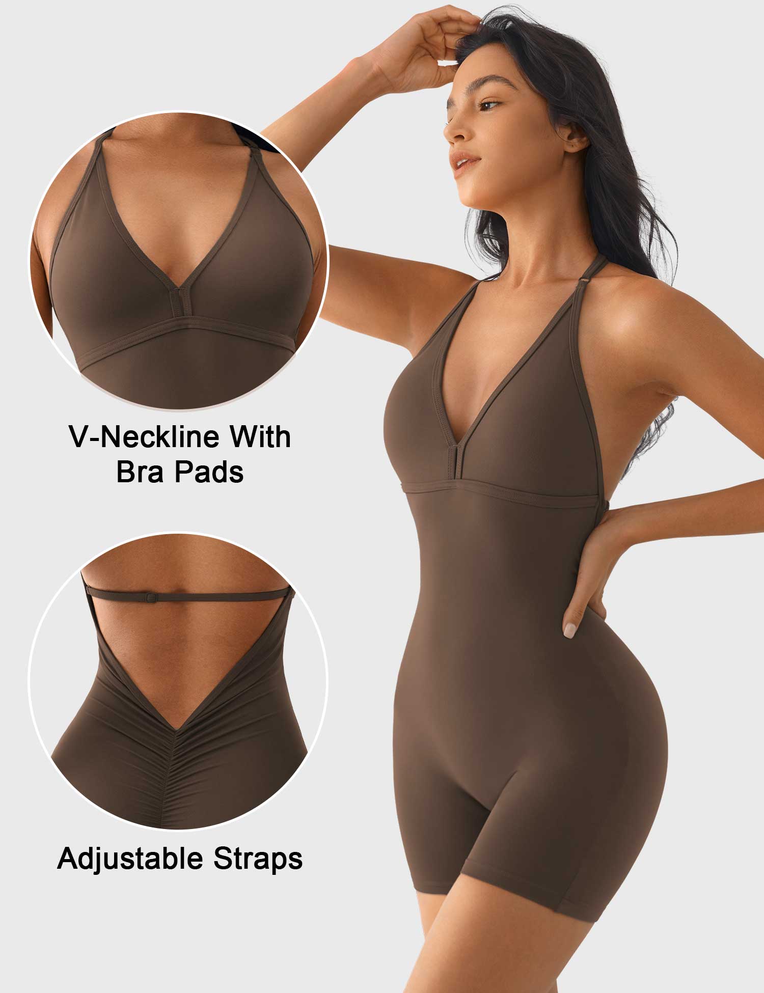 YGLEO Taylor V Neck Backless Romper