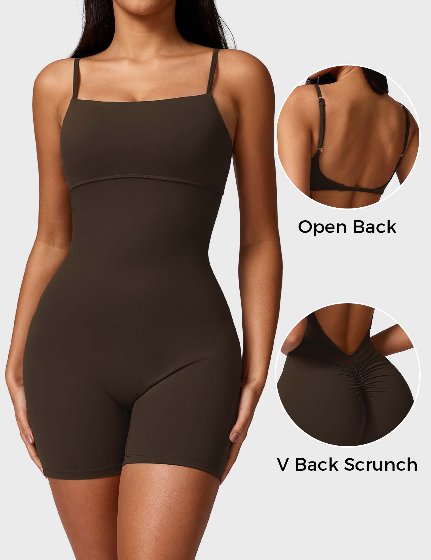 YGLEO V-Back Scrunch Romper