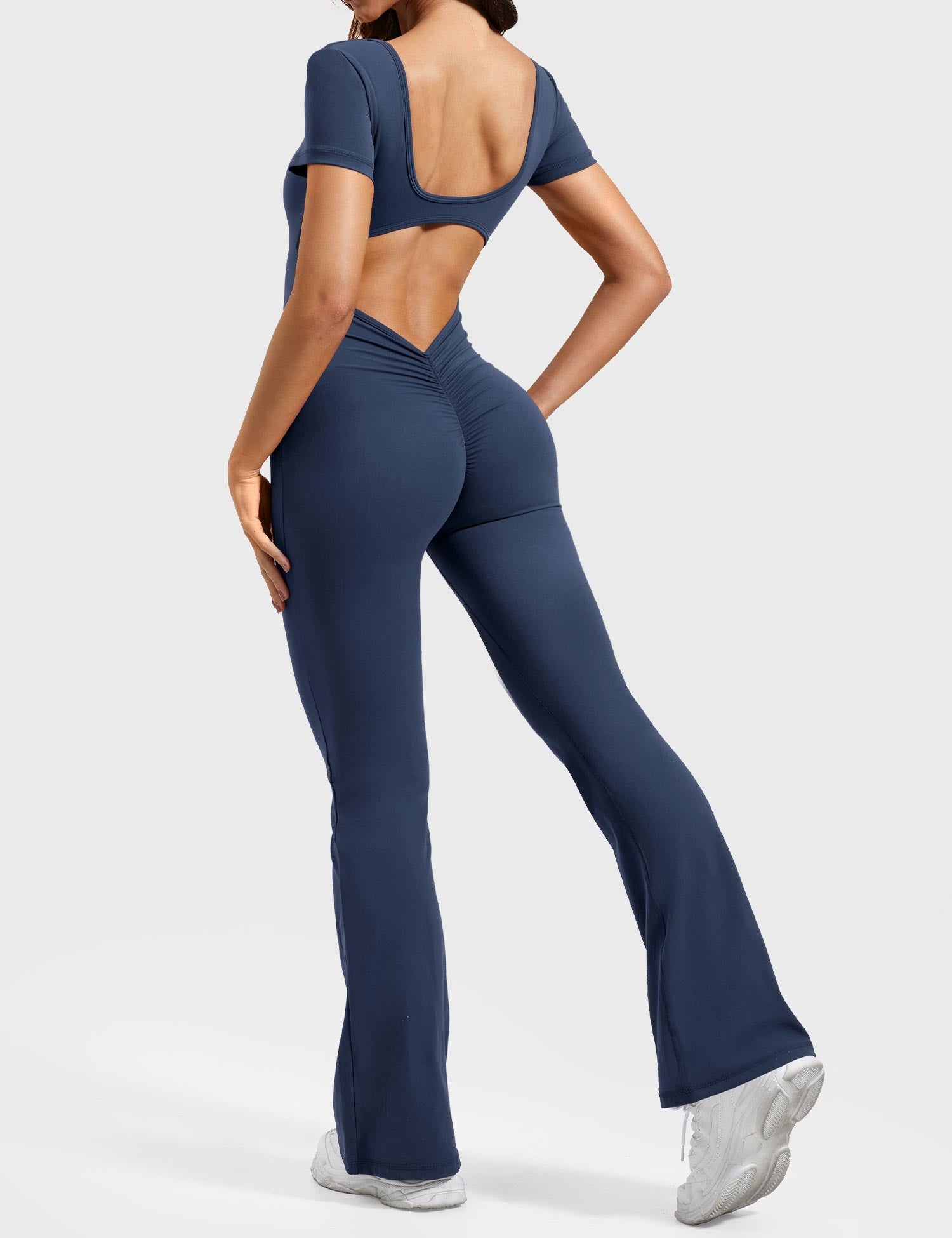 YGLEO Lizvette Short Sleeves Flared Jumpsuit