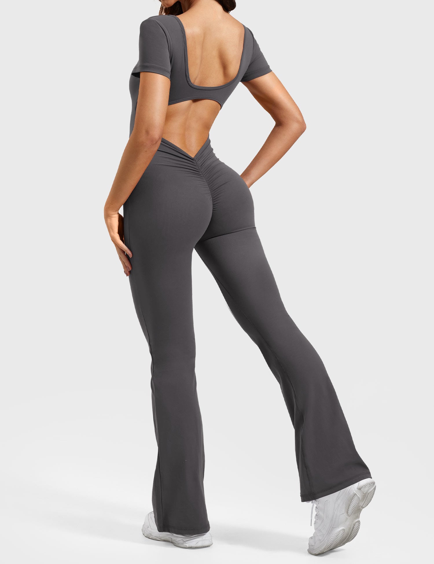 YGLEO Lizvette Short Sleeves Flared Jumpsuit