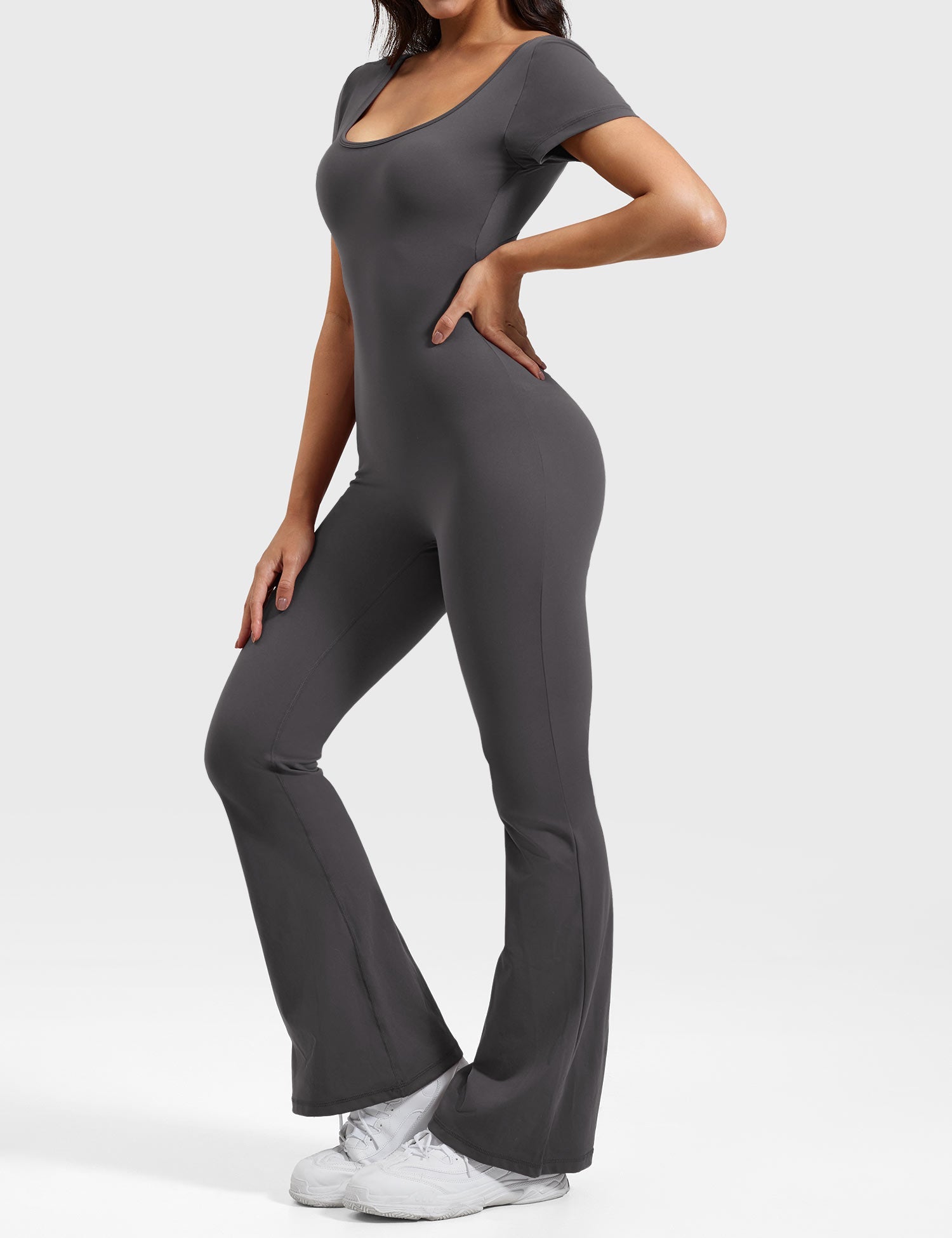 YGLEO Lizvette Short Sleeves Flared Jumpsuit