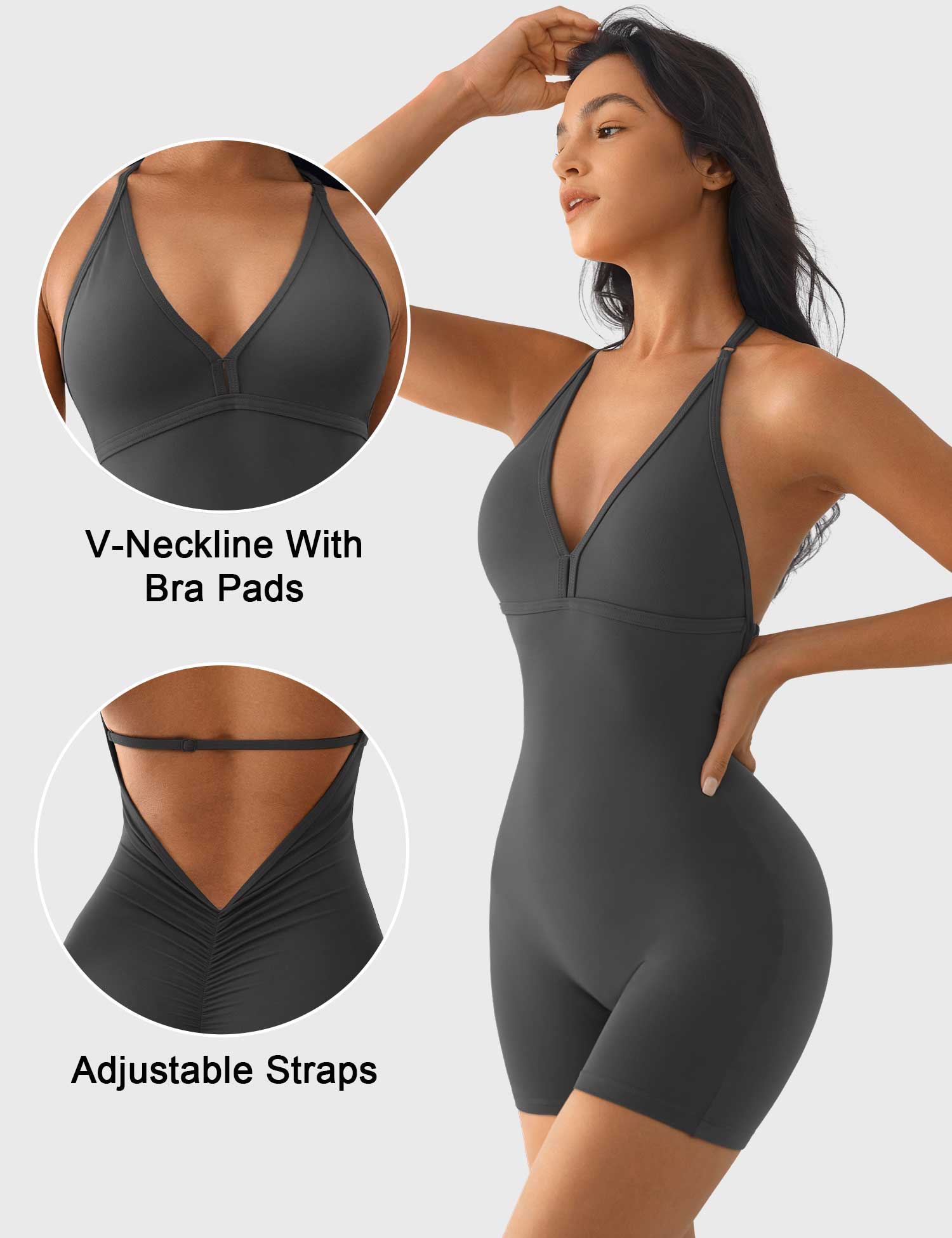 YGLEO Taylor V Neck Backless Romper