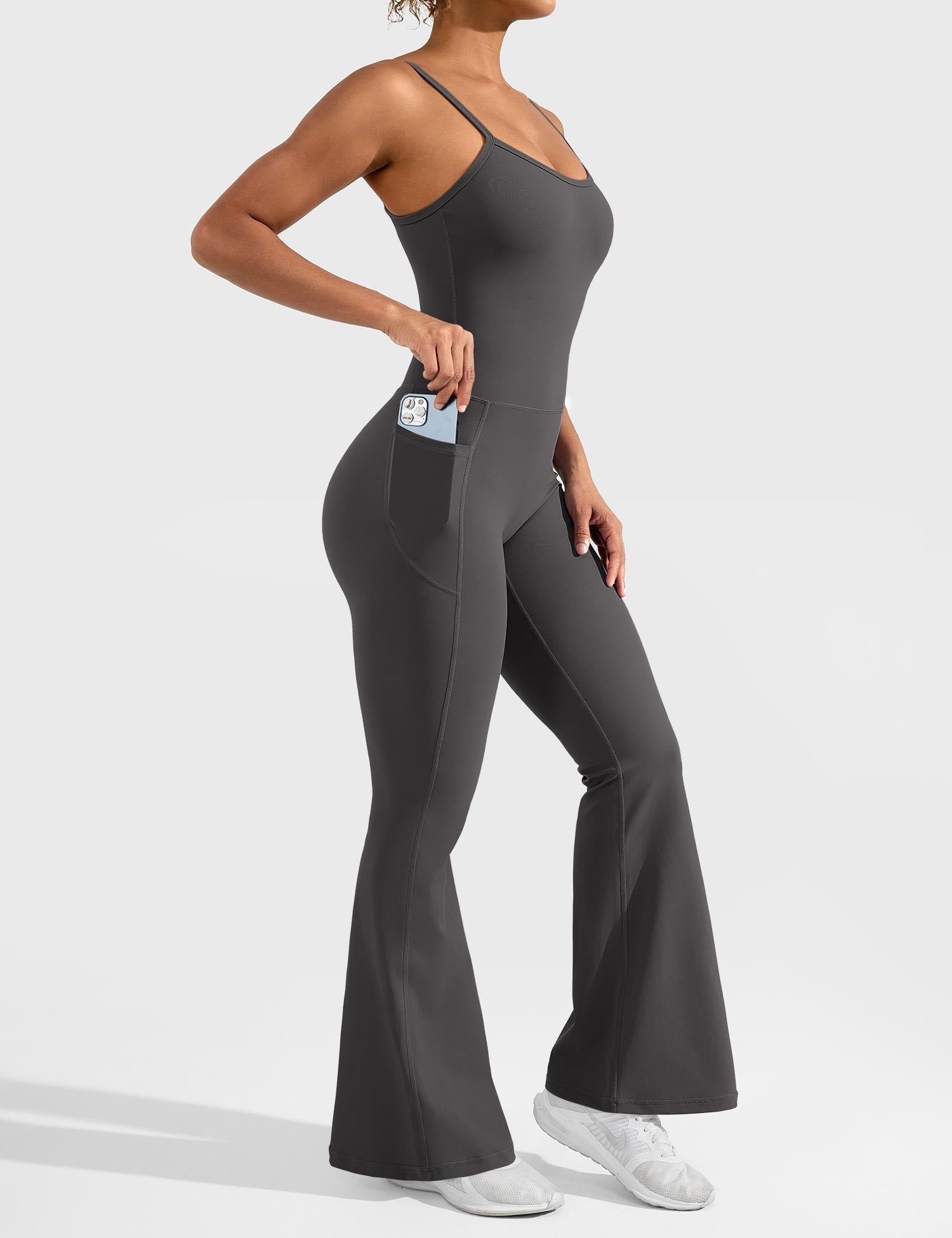 YGLEO Mena Flared Jumpsuit with Side Pockets