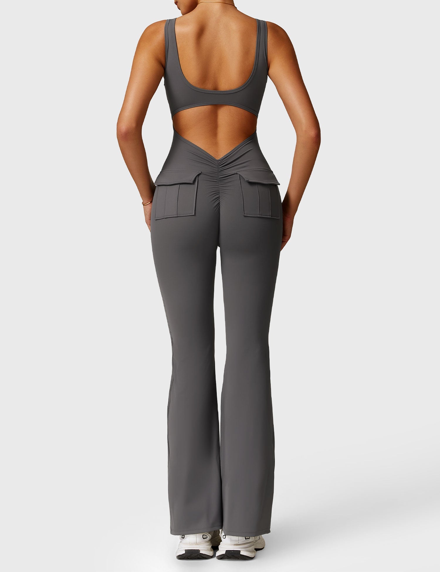 YGLEO Lizvette V-Back Jumpsuit with Pockets
