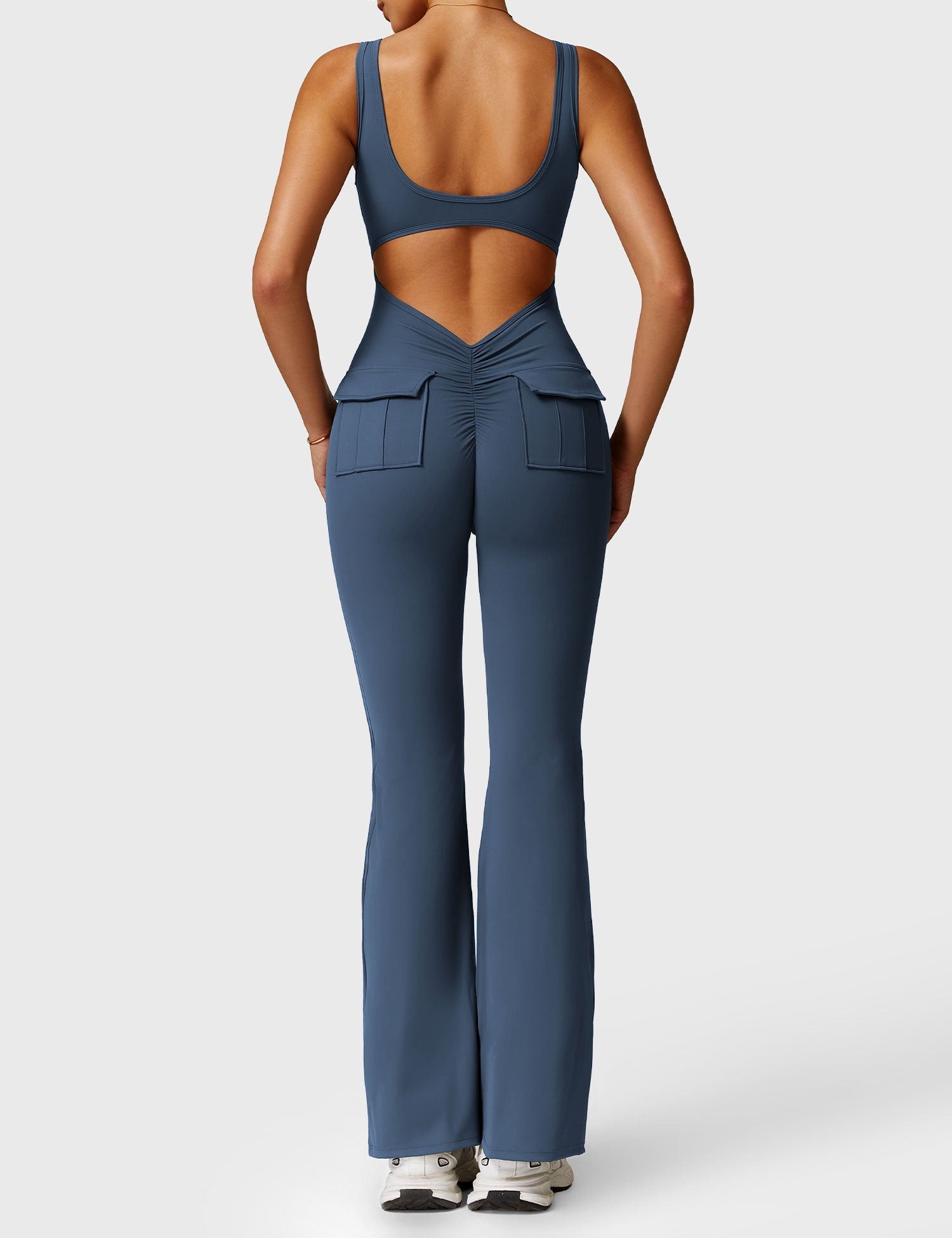 YGLEO Lizvette V-Back Jumpsuit with Pockets