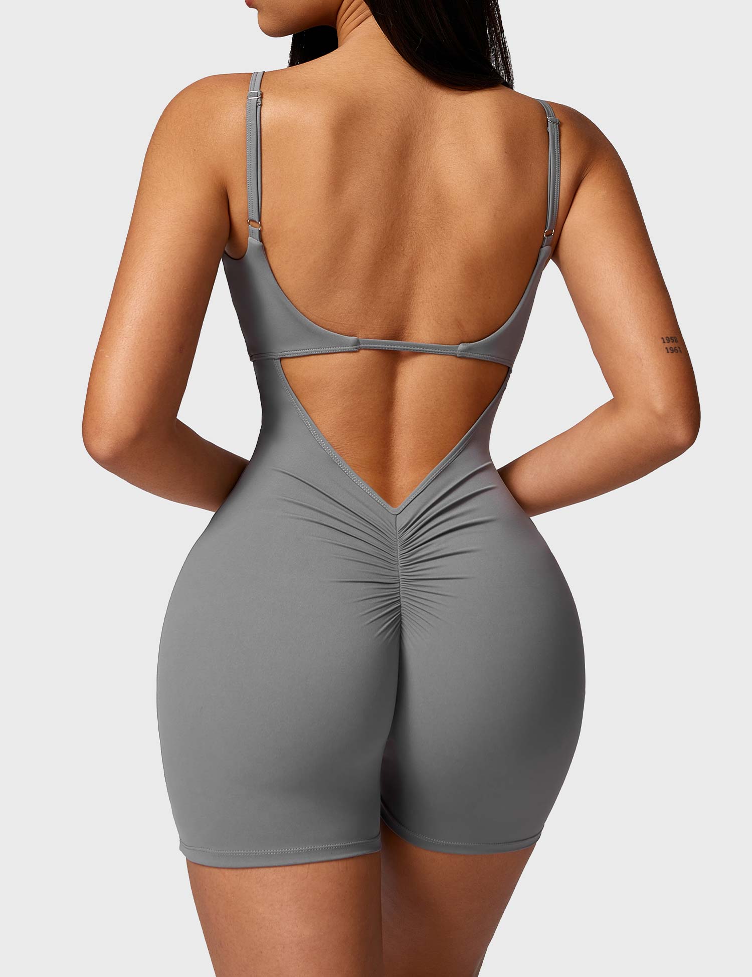YGLEO V-Back Scrunch Romper