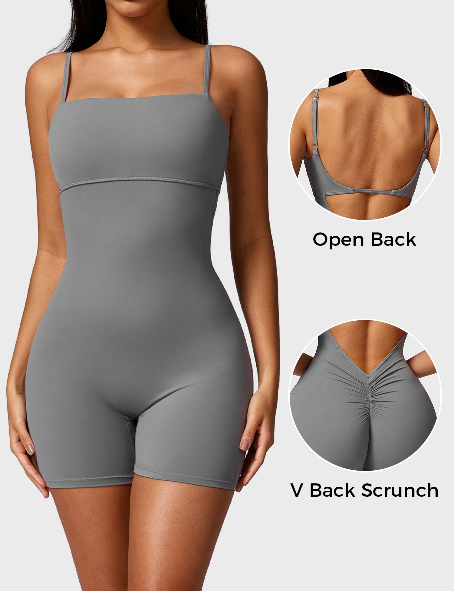 YGLEO V-Back Scrunch Romper