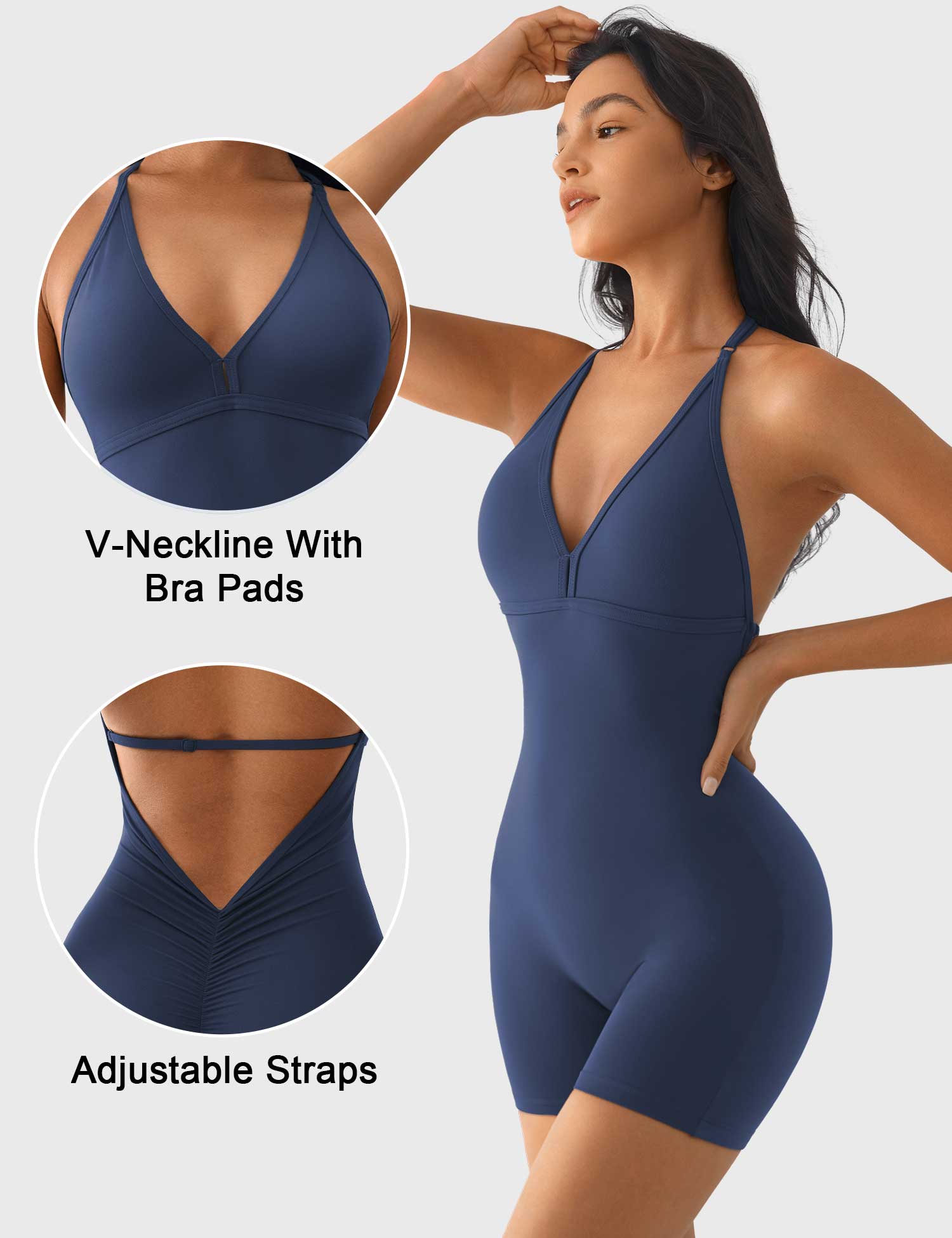 YGLEO Taylor V Neck Backless Romper