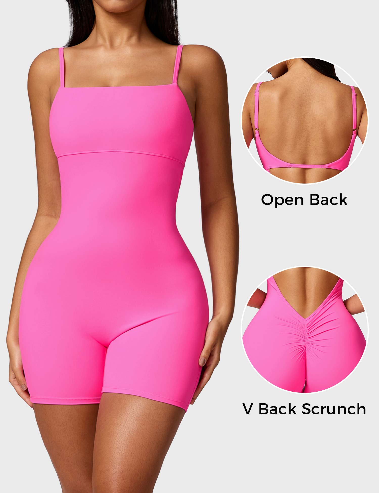 YGLEO V-Back Scrunch Romper