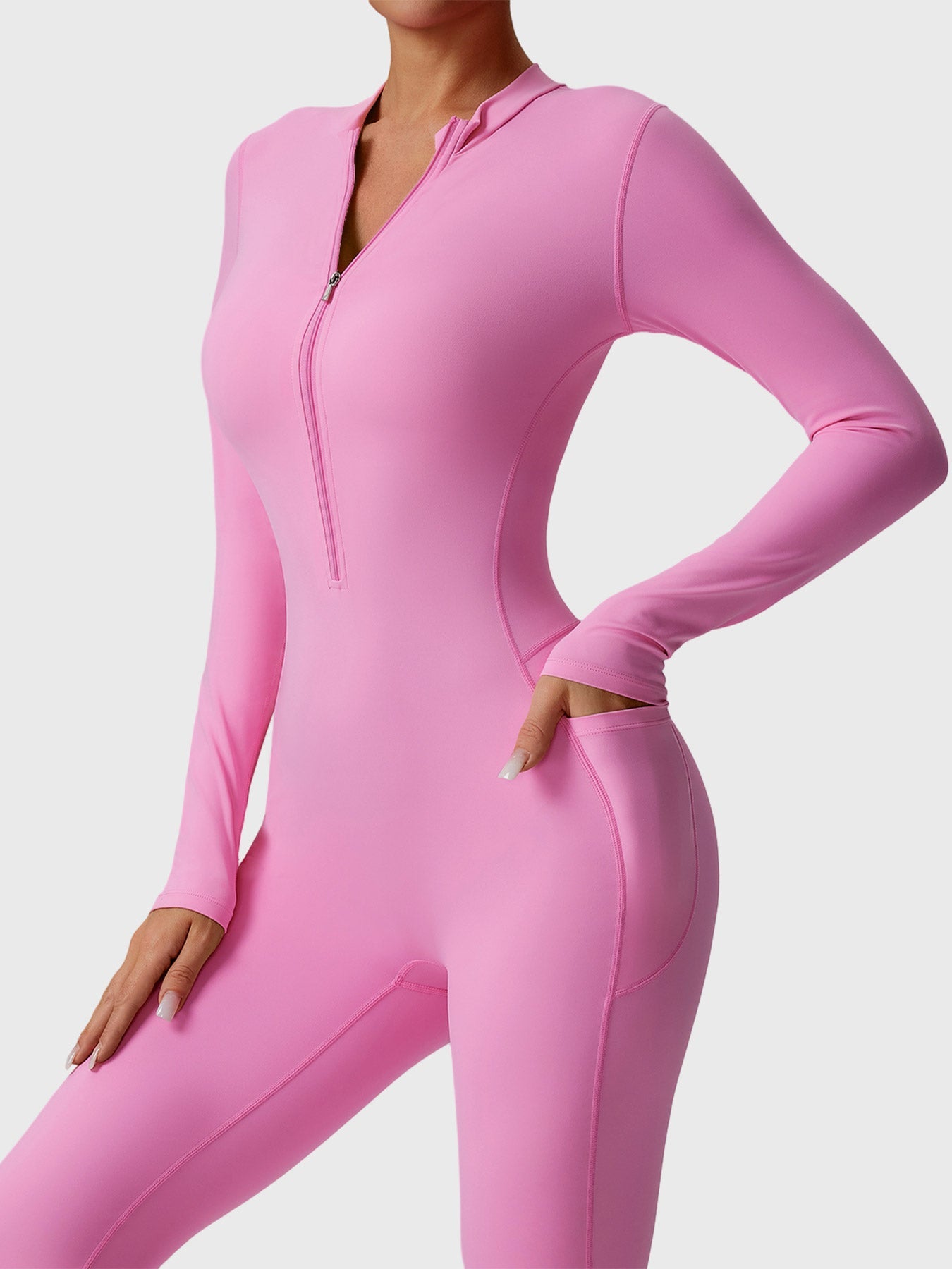 YGLEO Hope Long Sleeve Zipper Flared Jumpsuit