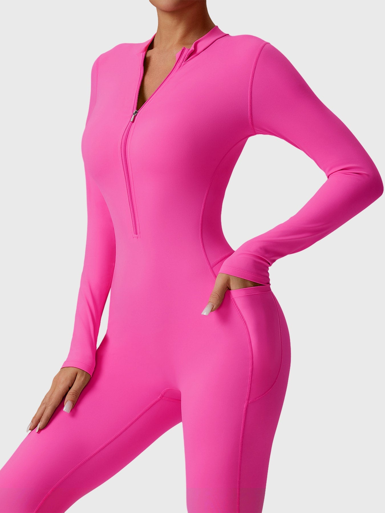 YGLEO Hope Long Sleeve Zipper Flared Jumpsuit