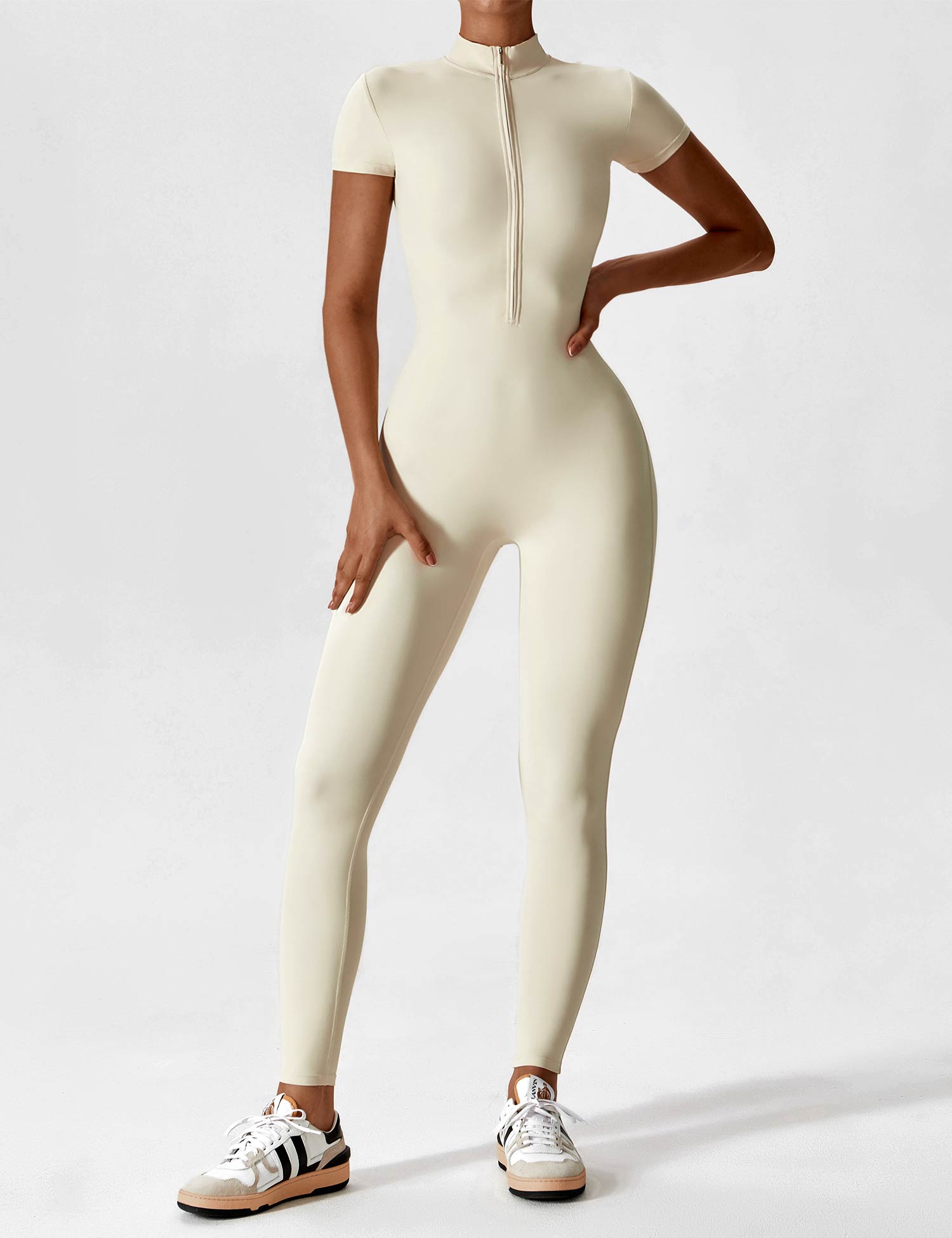 YGLEO Long Sleeve | Short Sleeve Zipper Jumpsuit