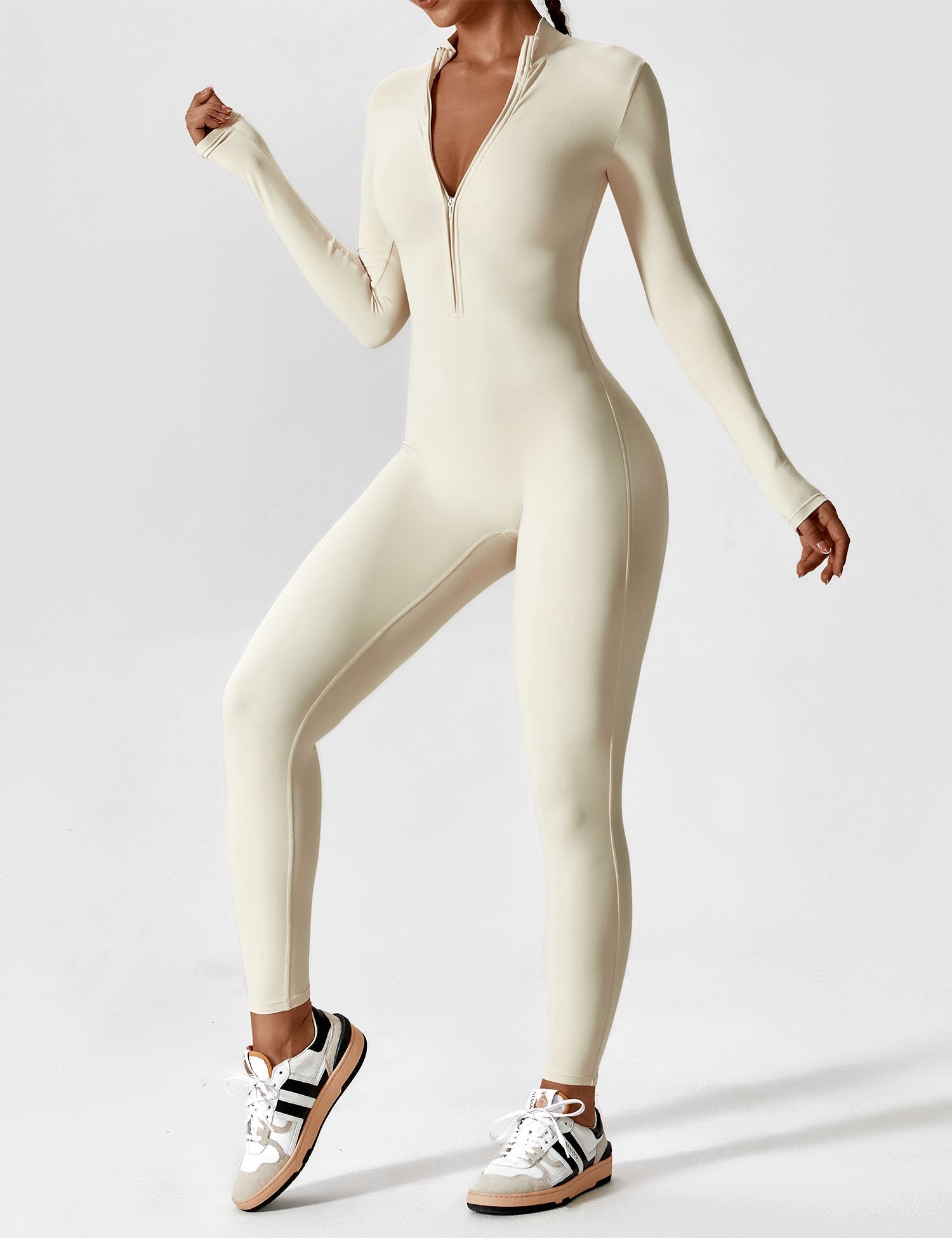 YGLEO Long Sleeve | Short Sleeve Zipper Jumpsuit