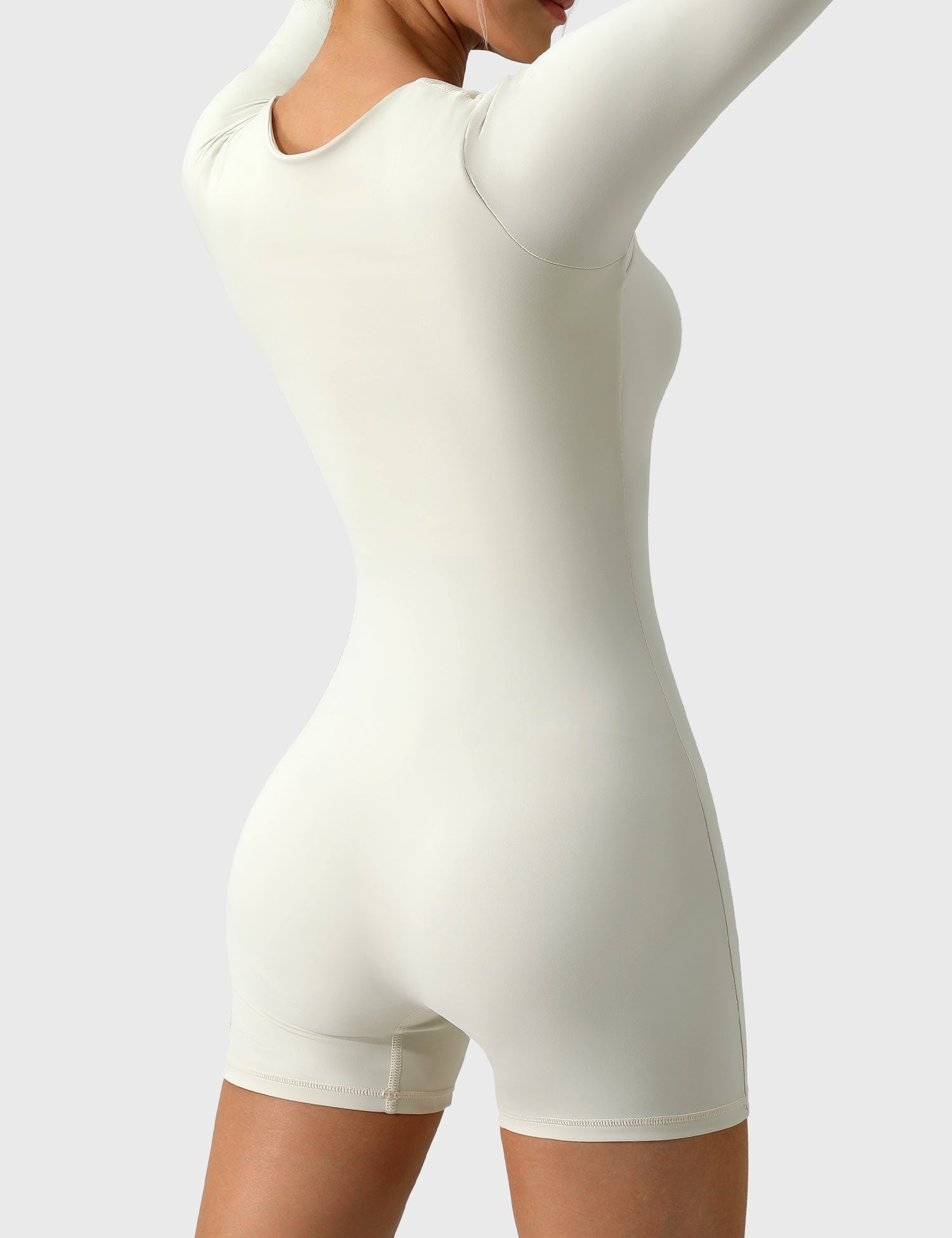 YGLEO Square Neck Long Sleeve Romper