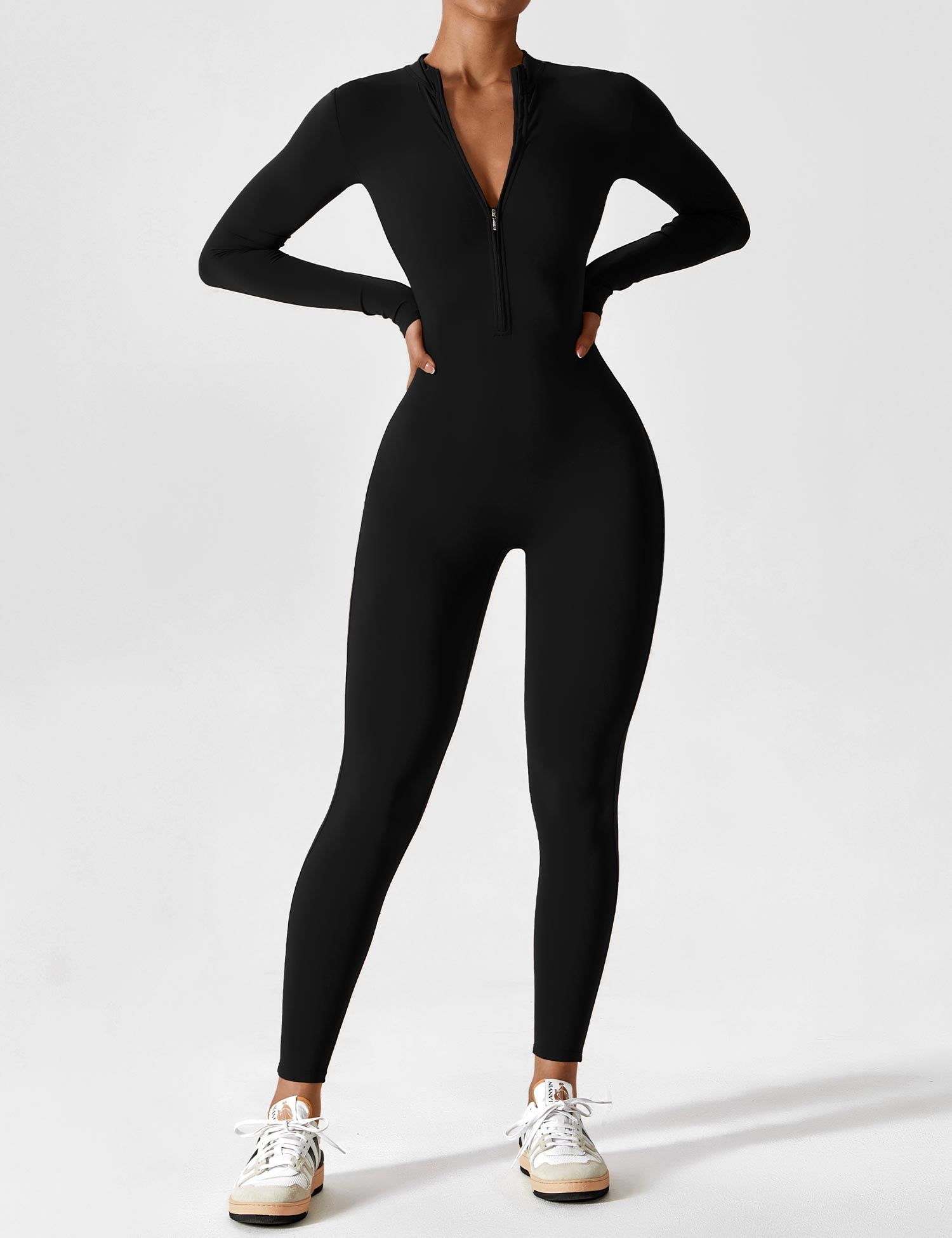 YGLEO Long Sleeve | Short Sleeve Zipper Jumpsuit