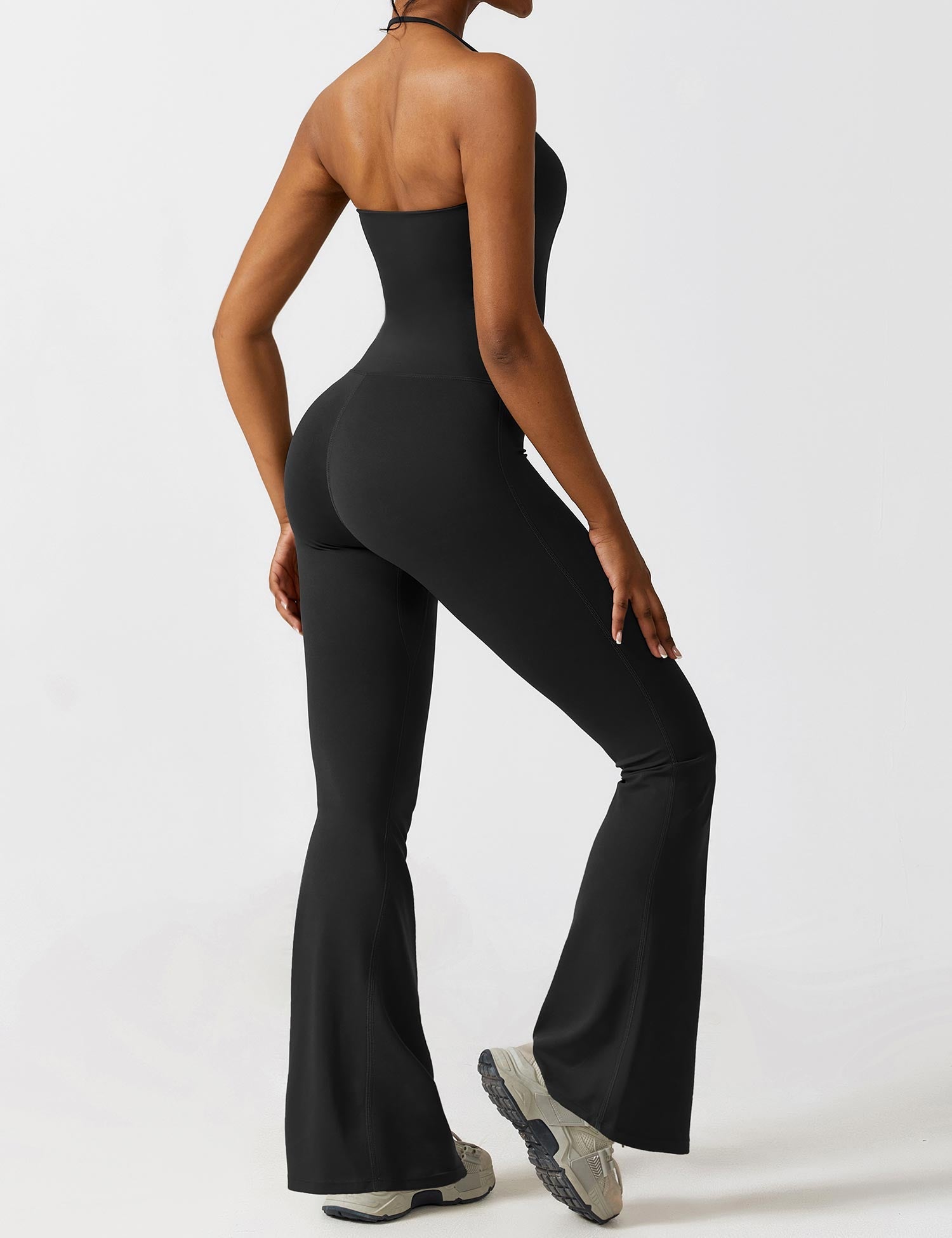 YGLEO Halter Flared Jumpsuit