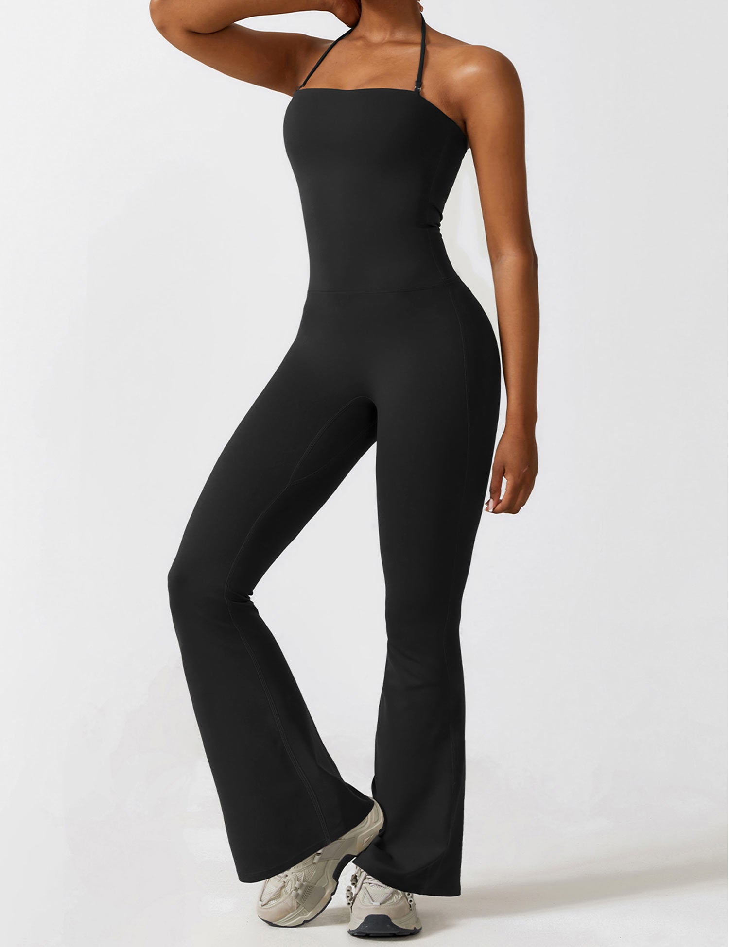 YGLEO Halter Flared Jumpsuit