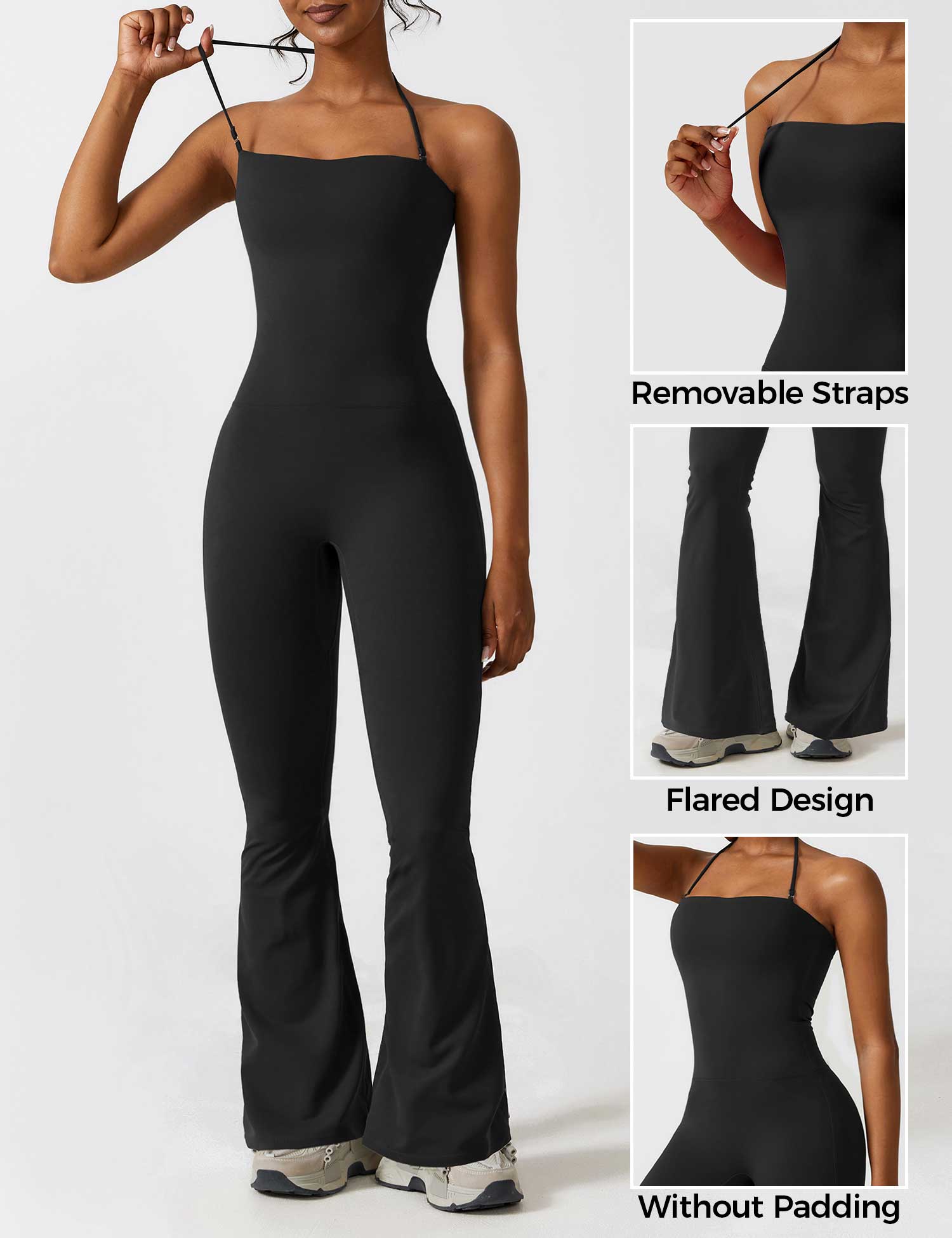 YGLEO Halter Flared Jumpsuit