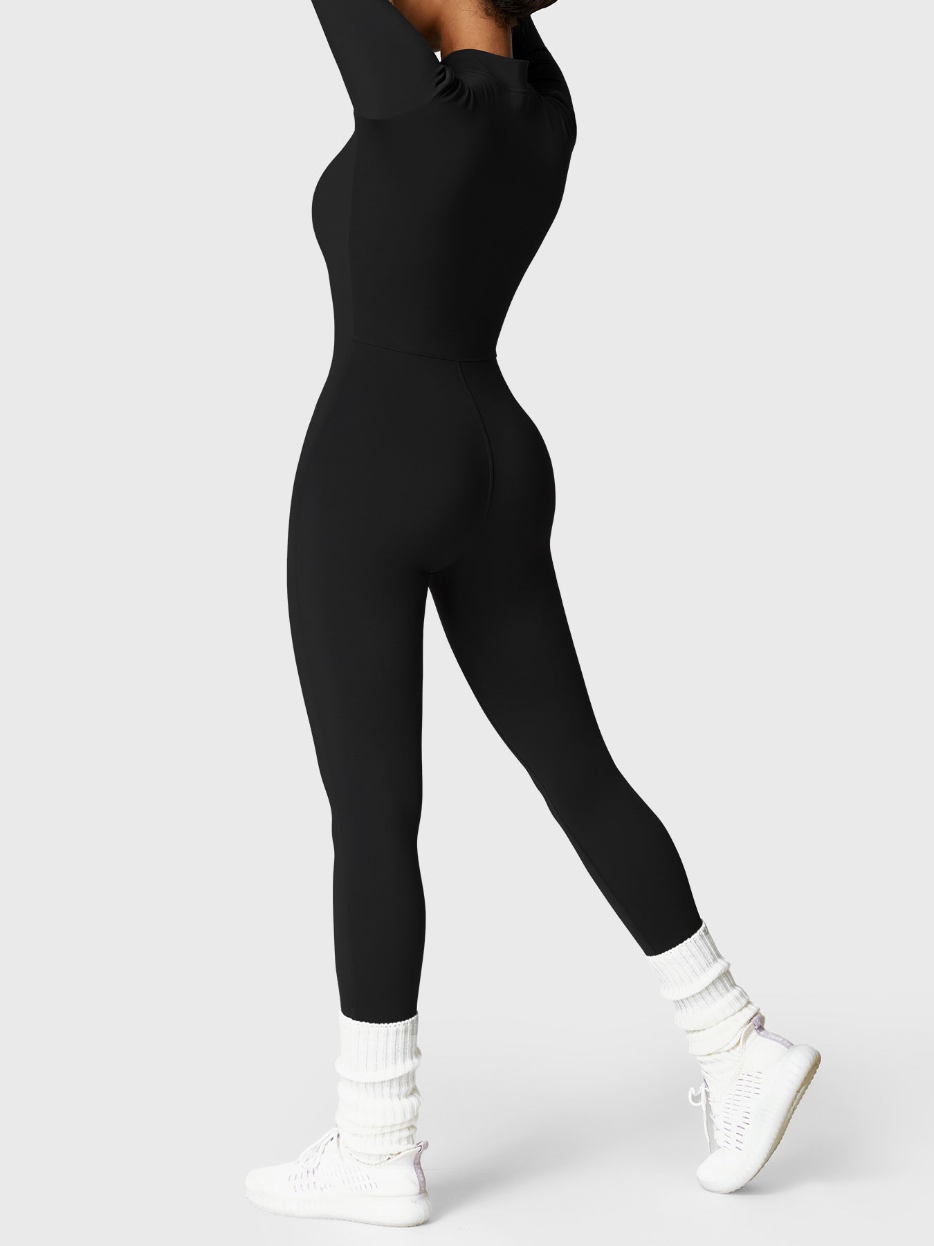 YGLEO Belle Fleece Long Sleeve Zipper Jumpsuit