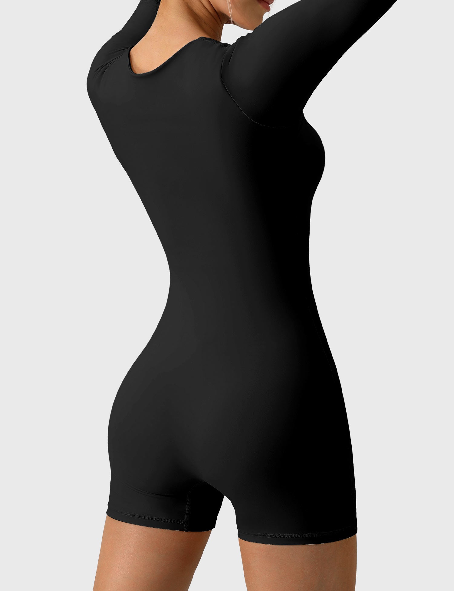 YGLEO Square Neck Long Sleeve Romper