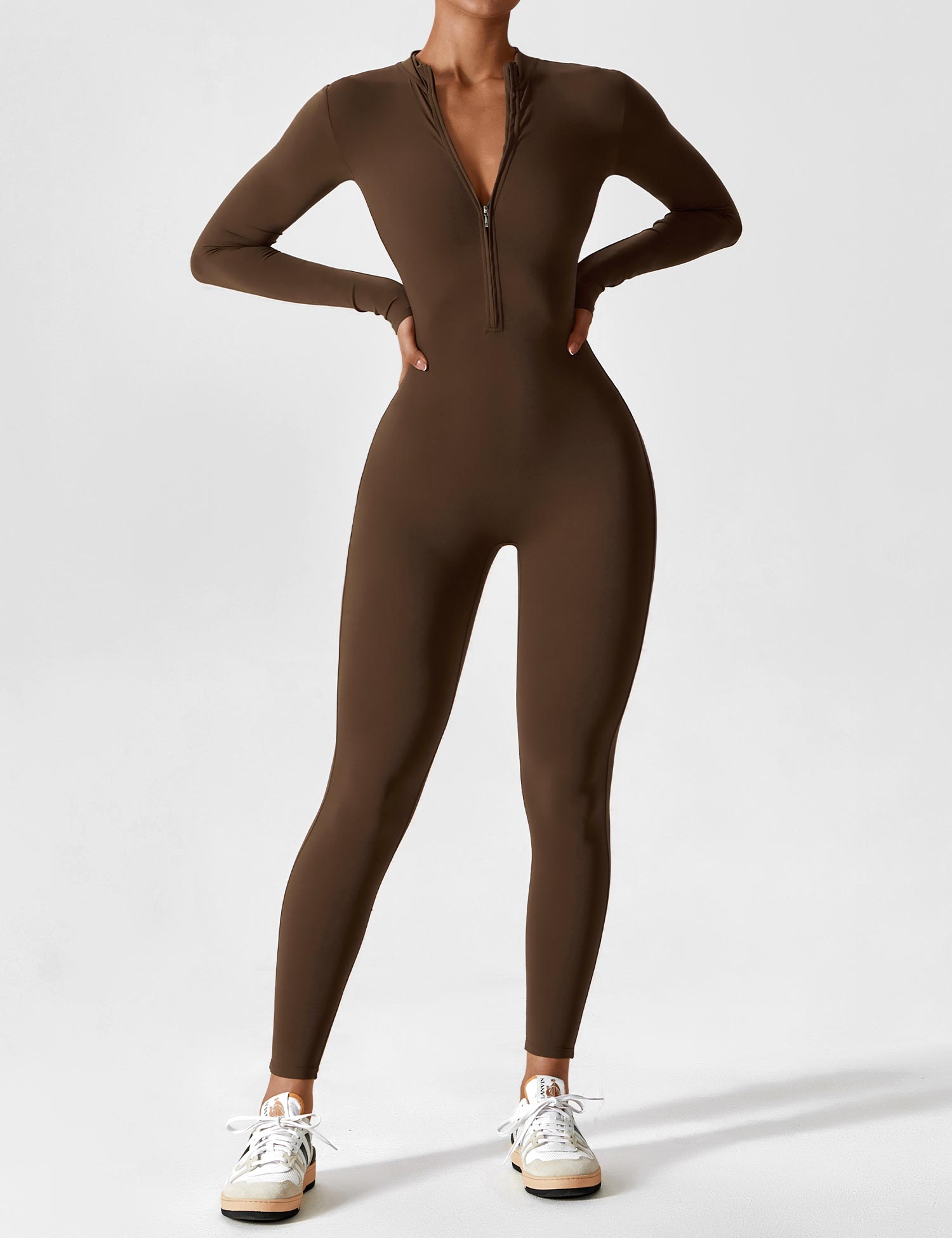 YGLEO Long Sleeve | Short Sleeve Zipper Jumpsuit