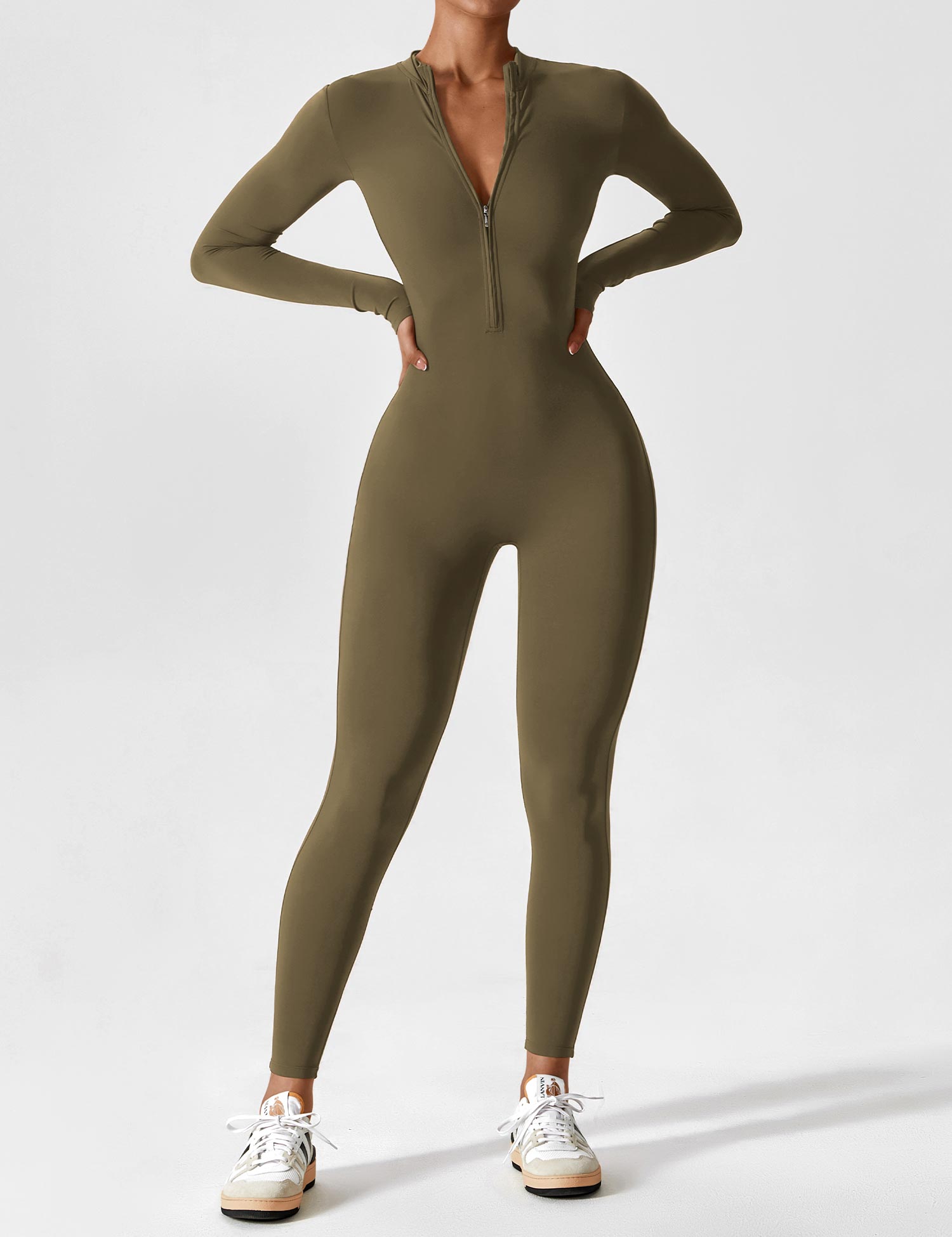 YGLEO Long Sleeve | Short Sleeve Zipper Jumpsuit