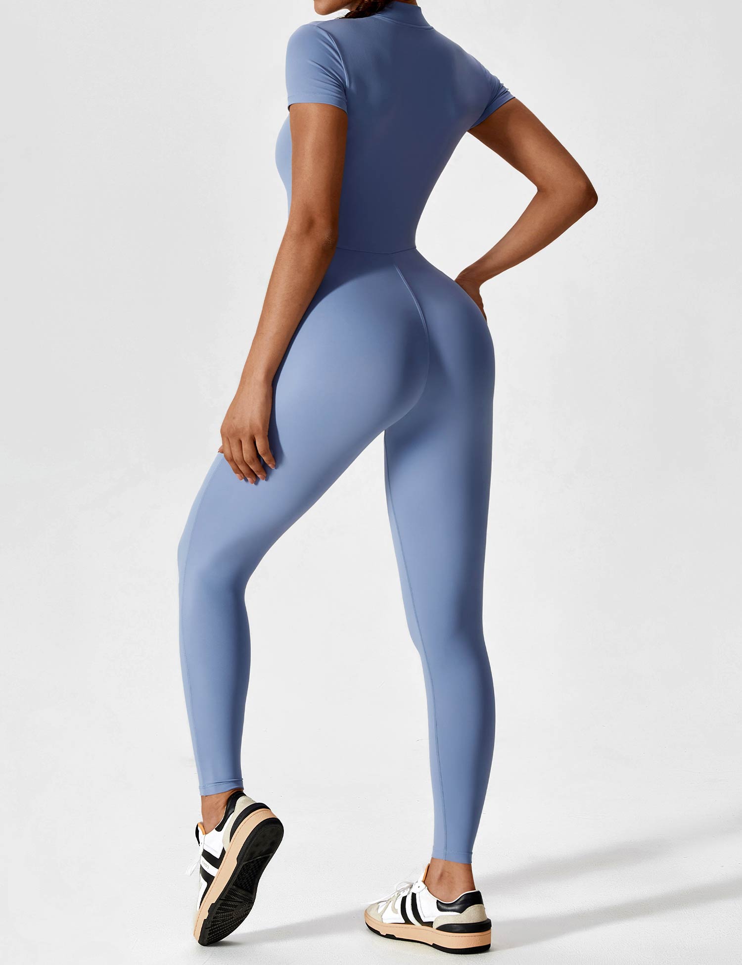 YGLEO Long Sleeve | Short Sleeve Zipper Jumpsuit