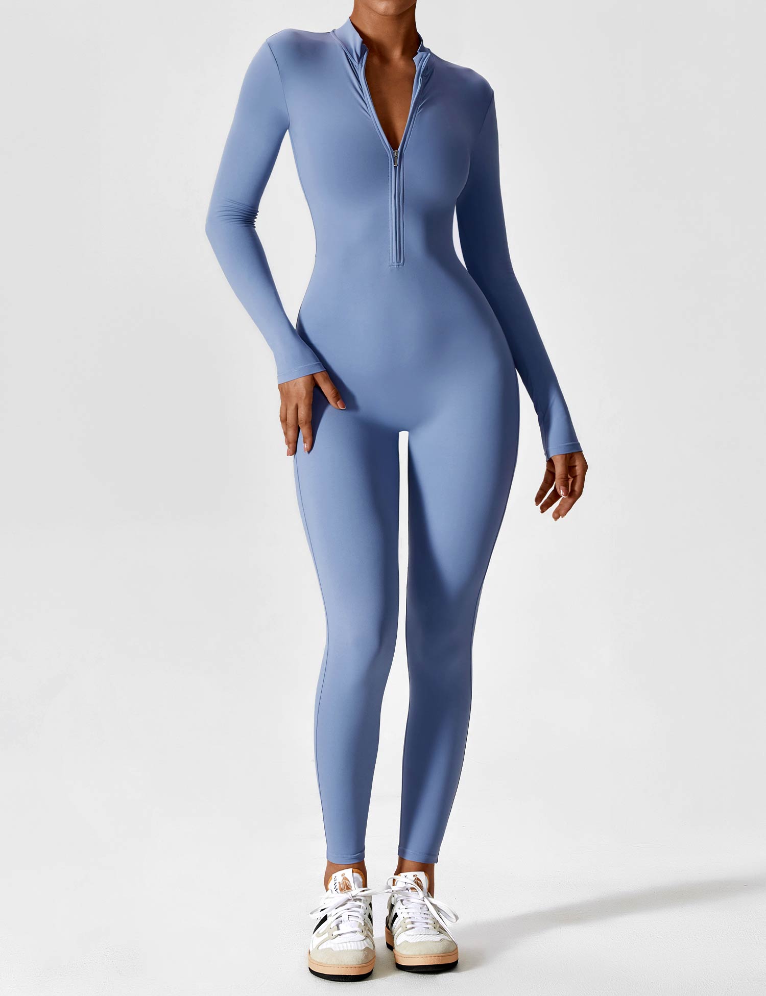 YGLEO Long Sleeve | Short Sleeve Zipper Jumpsuit