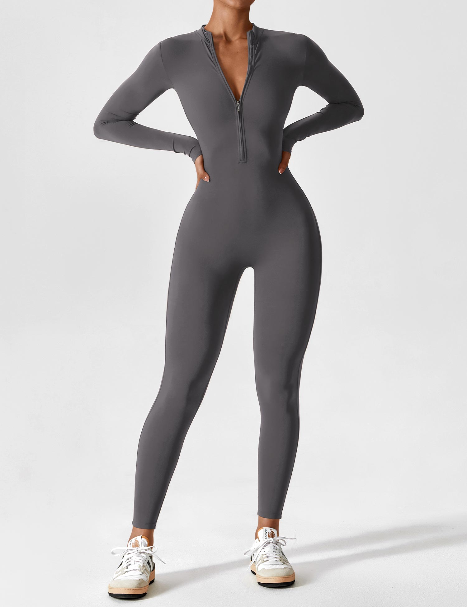 YGLEO Long Sleeve | Short Sleeve Zipper Jumpsuit