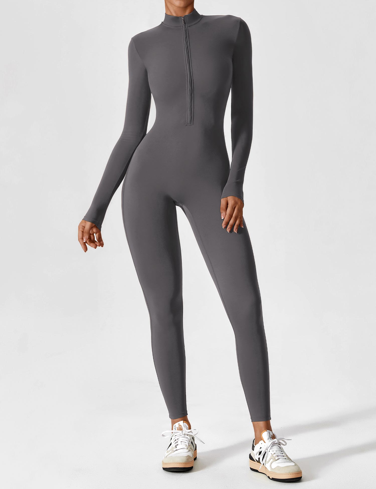 YGLEO Long Sleeve | Short Sleeve Zipper Jumpsuit