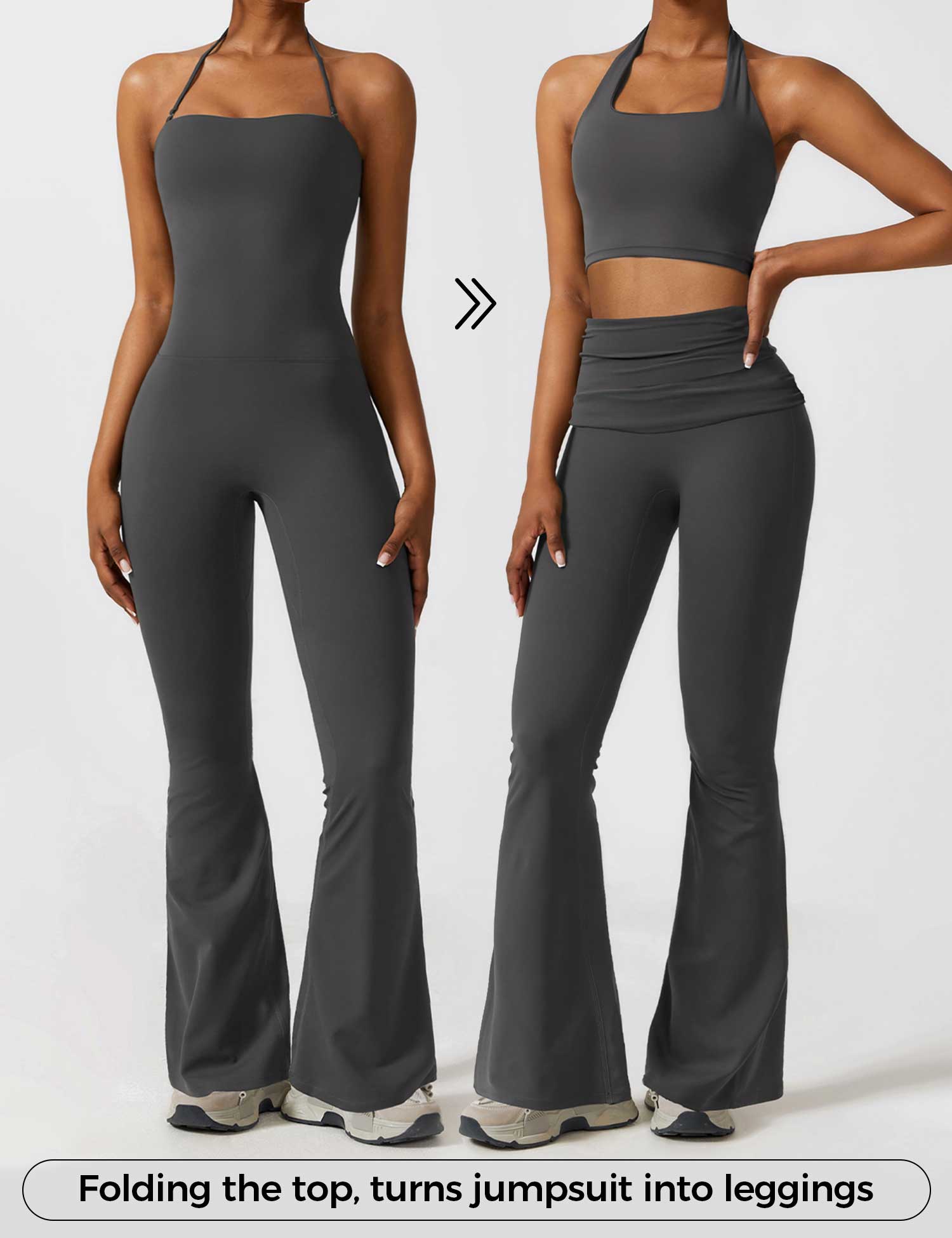 YGLEO Halter Flared Jumpsuit