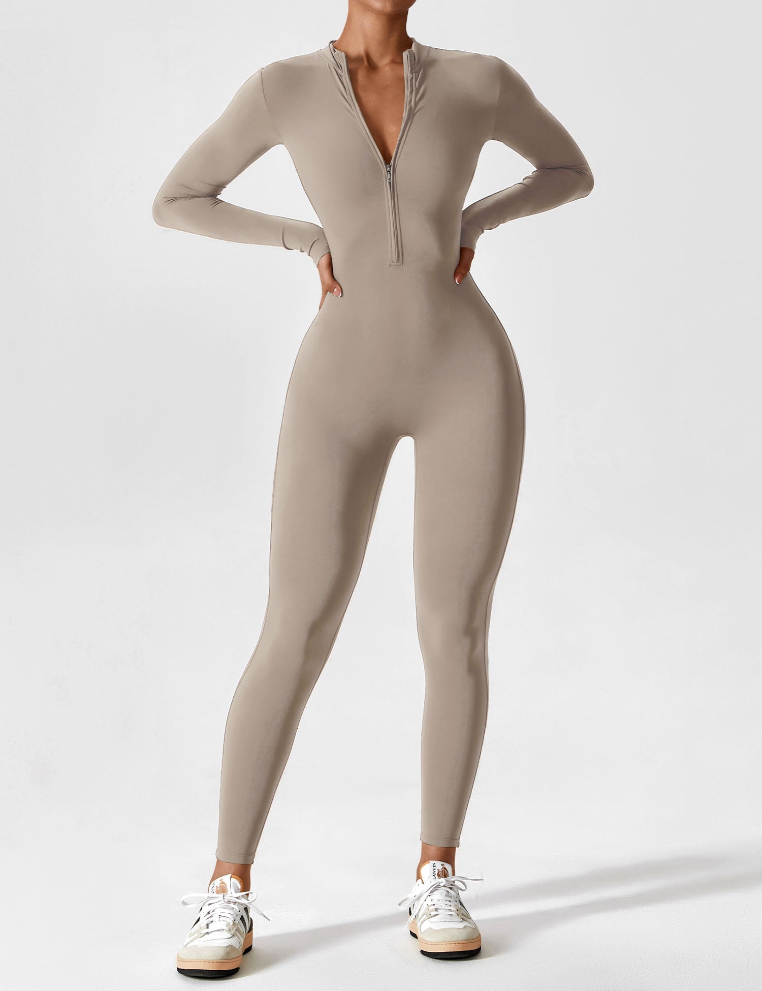 YGLEO Long Sleeve | Short Sleeve Zipper Jumpsuit