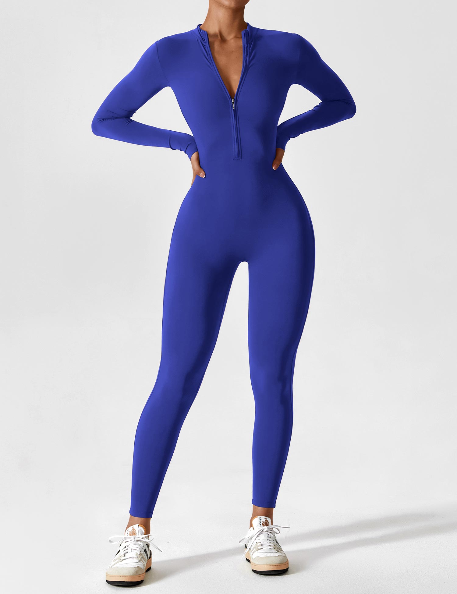 YGLEO Long Sleeve | Short Sleeve Zipper Jumpsuit