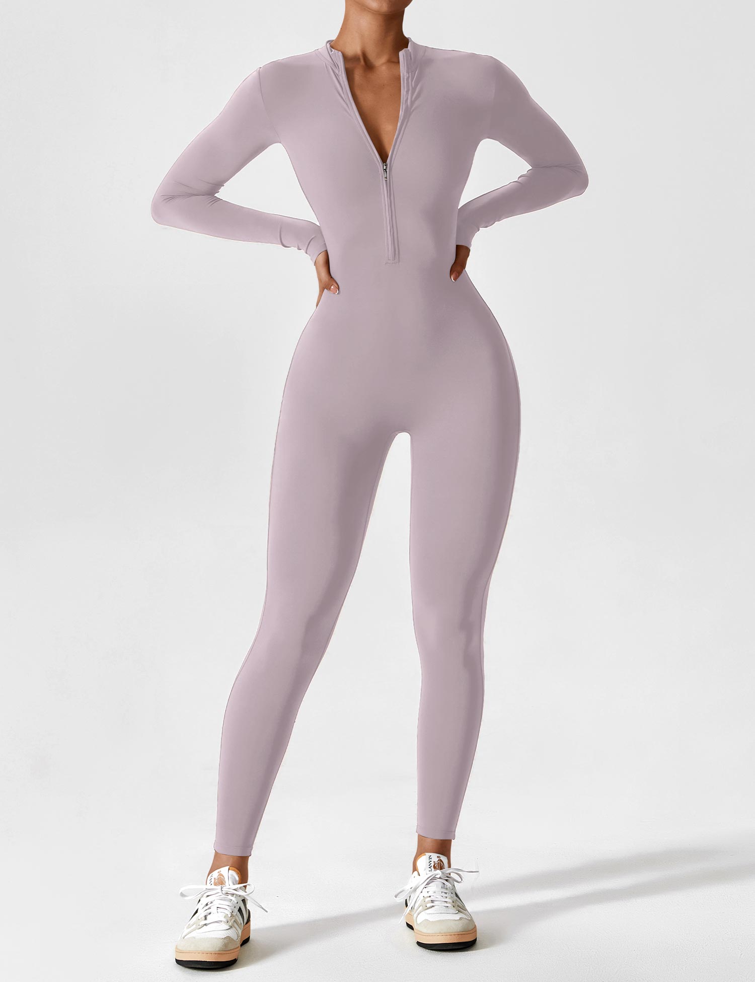 YGLEO Long Sleeve | Short Sleeve Zipper Jumpsuit