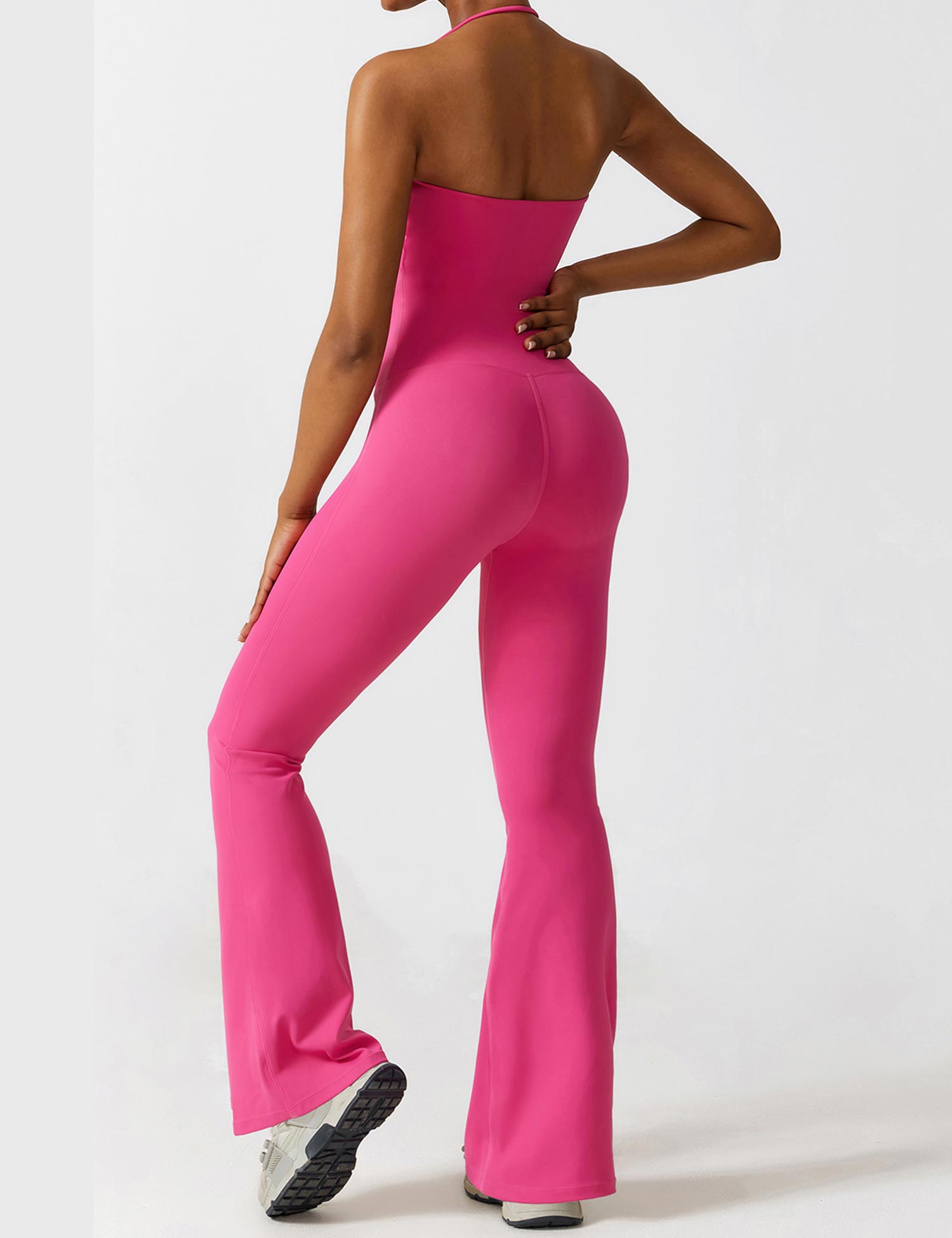 YGLEO Halter Flared Jumpsuit