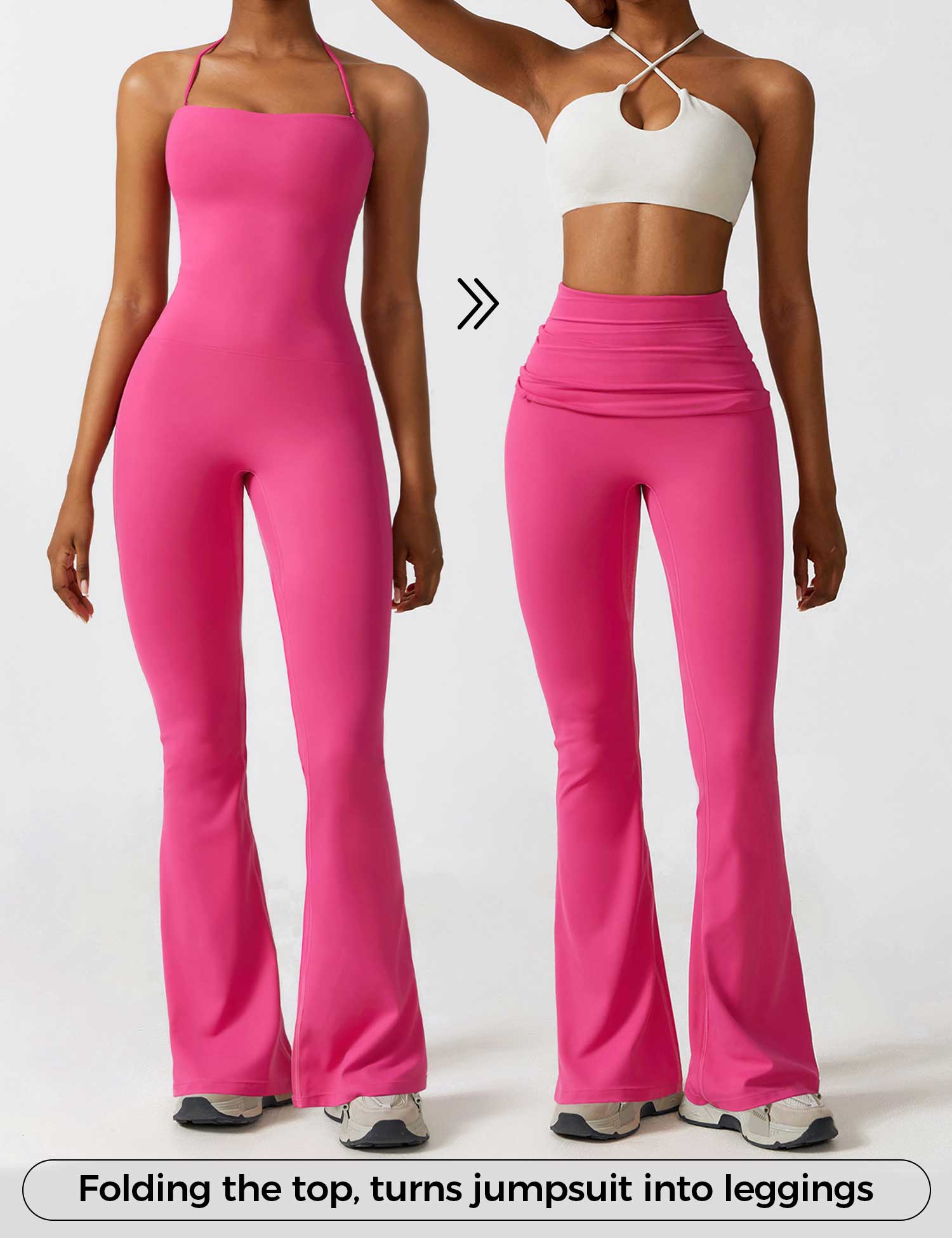 YGLEO Halter Flared Jumpsuit