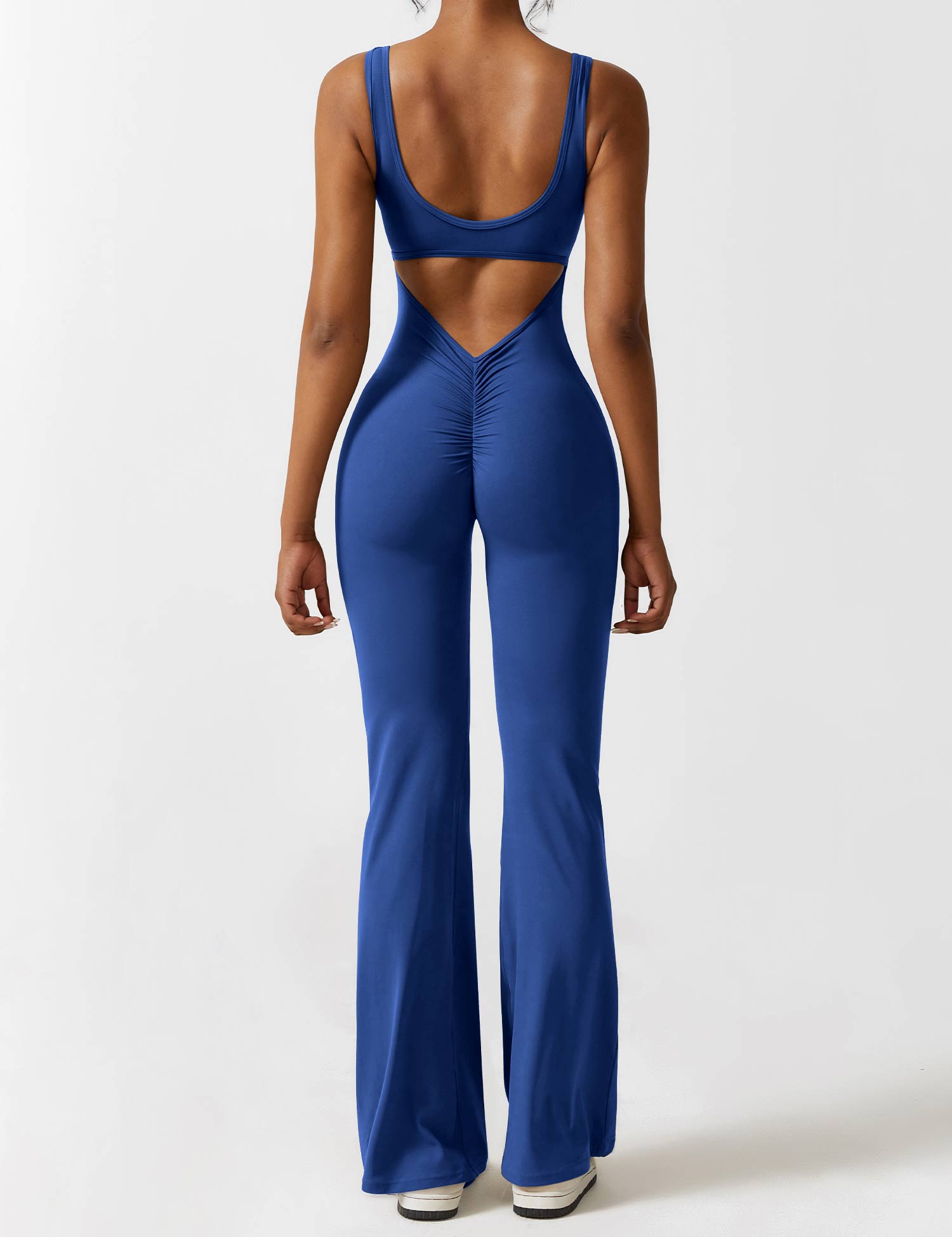 YGLEO V-Back Flared Jumpsuit