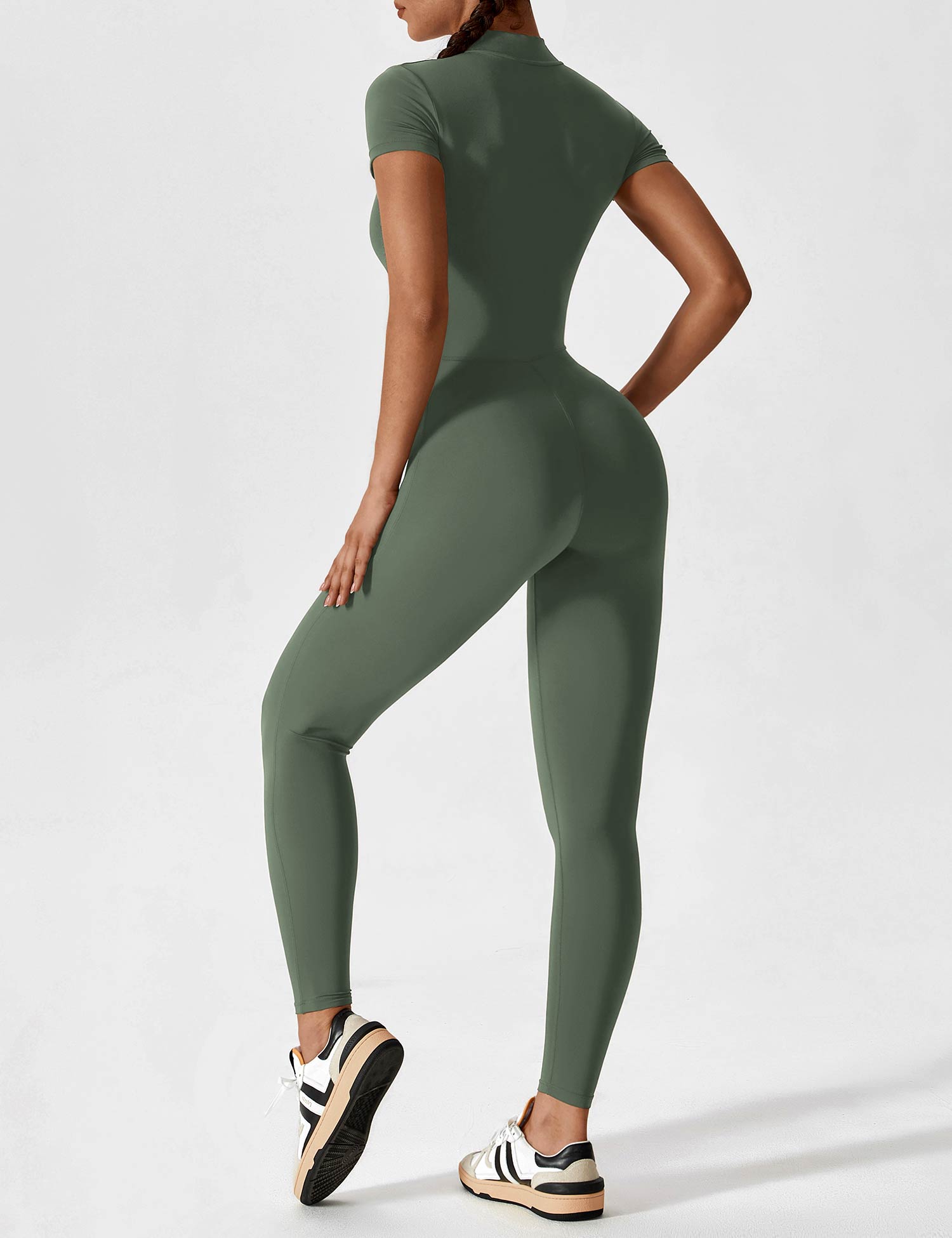 YGLEO Long Sleeve | Short Sleeve Zipper Jumpsuit