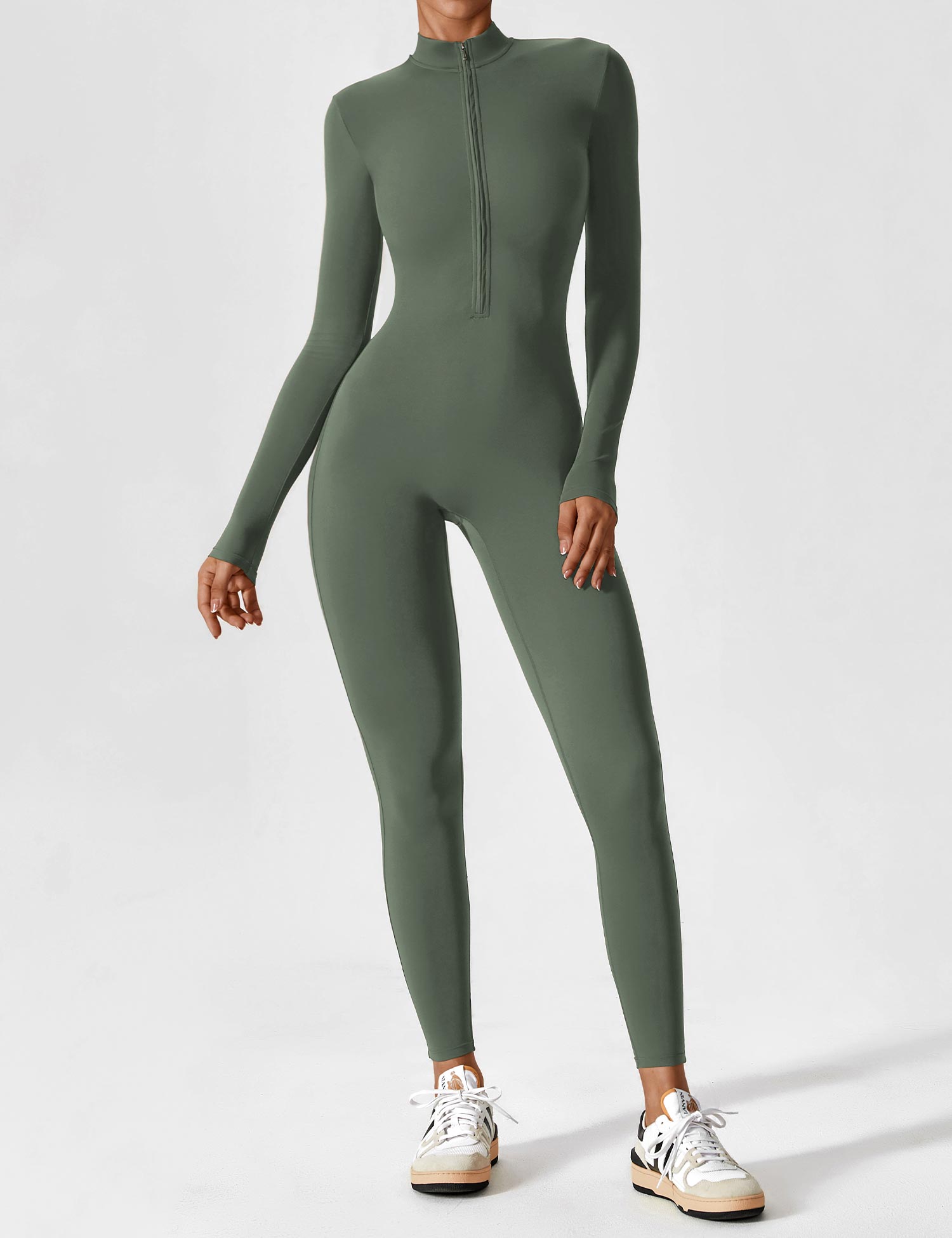 YGLEO Long Sleeve | Short Sleeve Zipper Jumpsuit