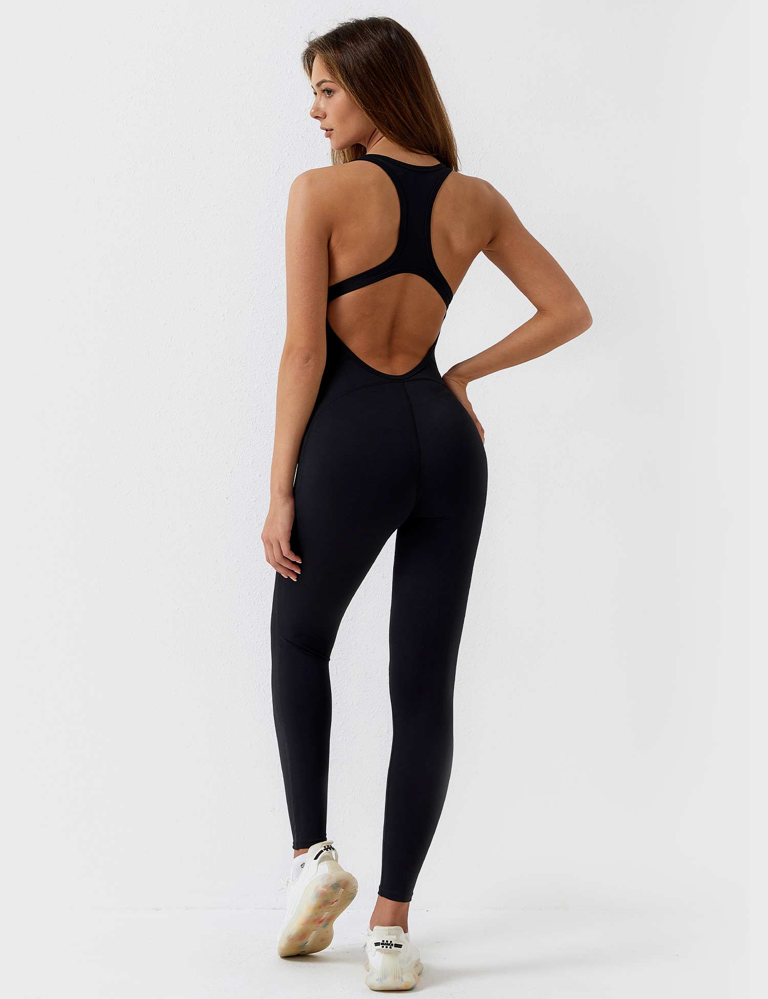 YGLEO U-Neck One-piece Backless Jumpsuit